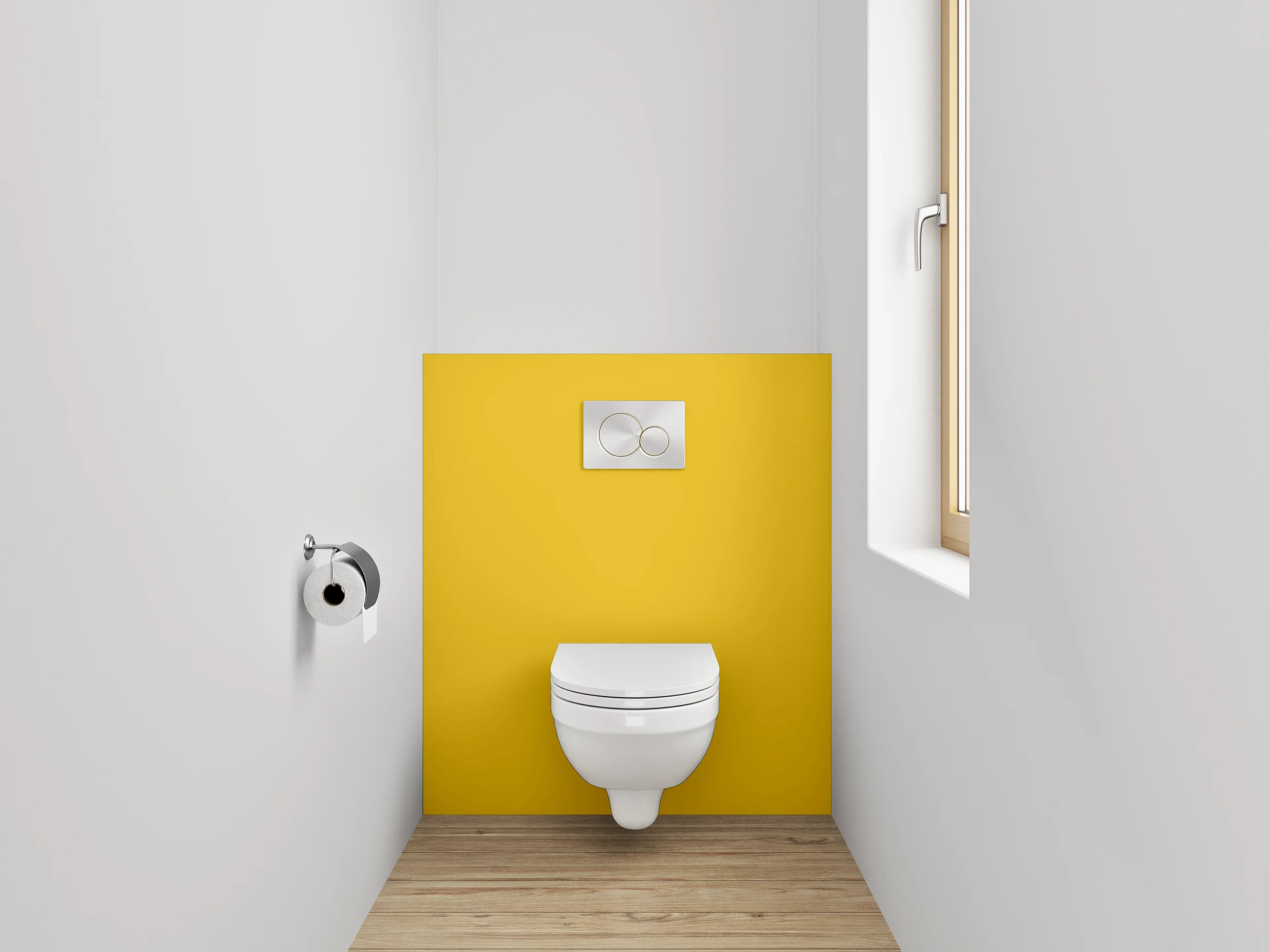 WC-Rückwand - RAL 1032 Ginstergelb