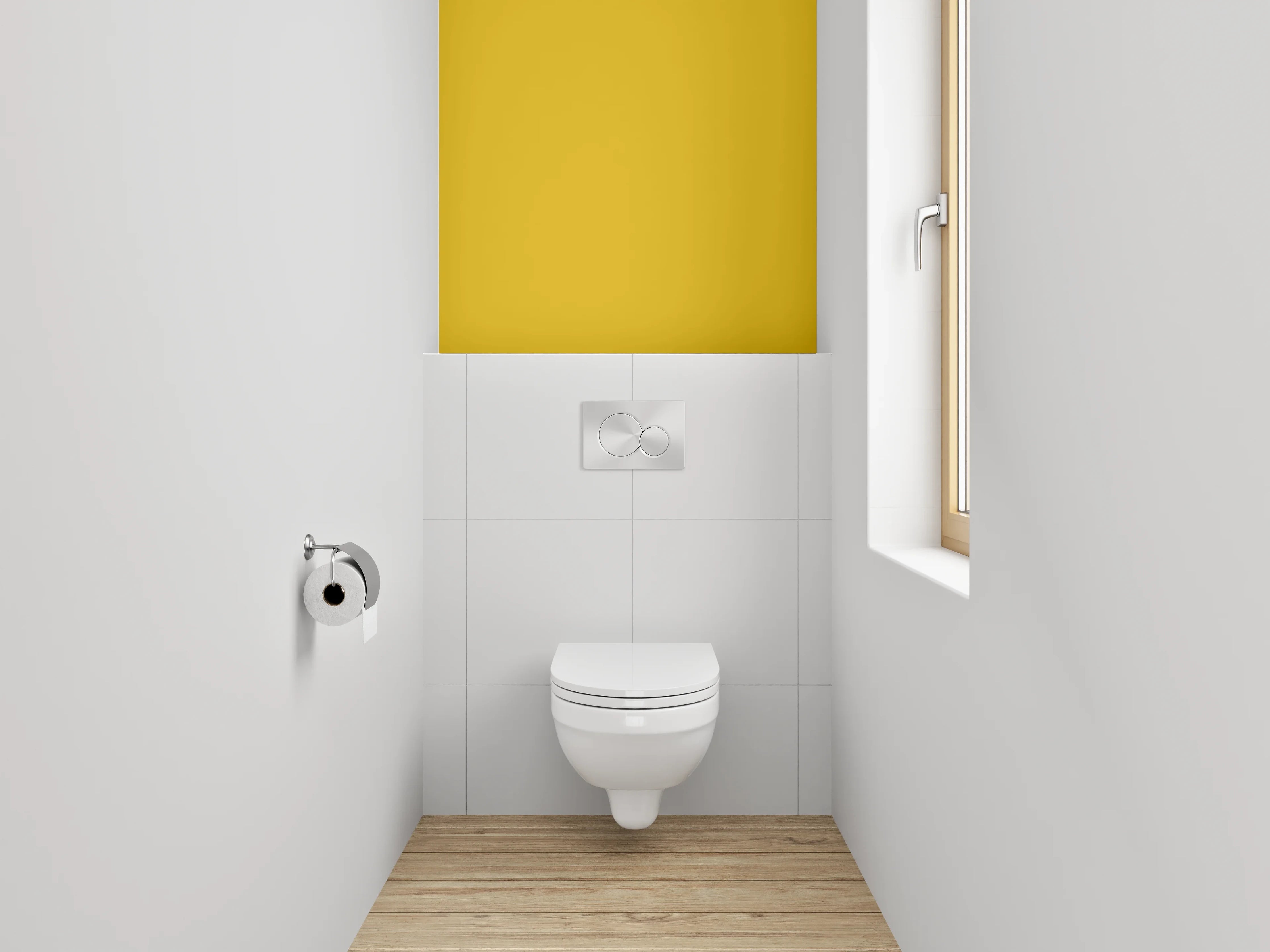 WC-Rückwand - RAL 1032 Ginstergelb