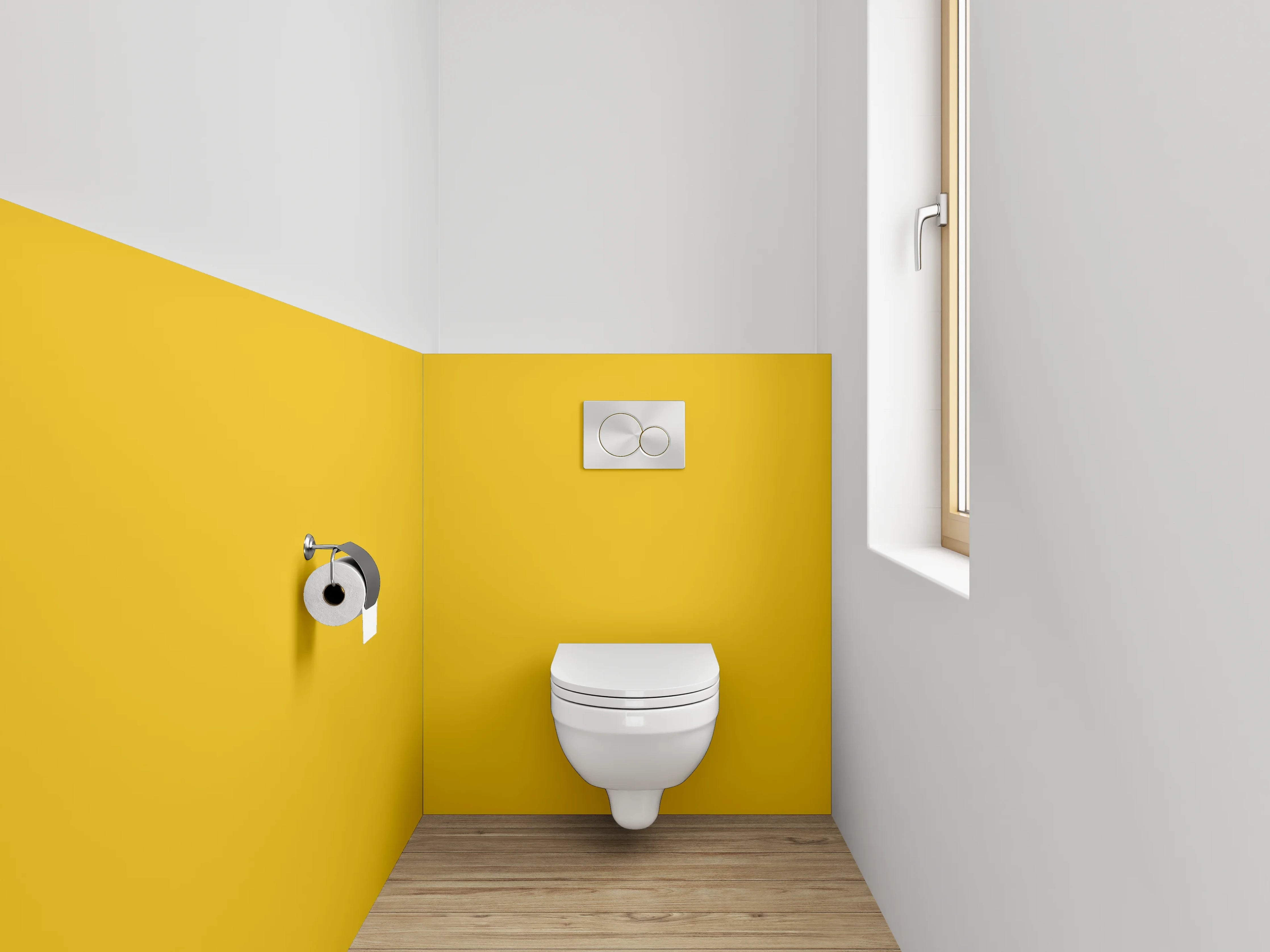 WC-Rückwand - RAL 1032 Ginstergelb