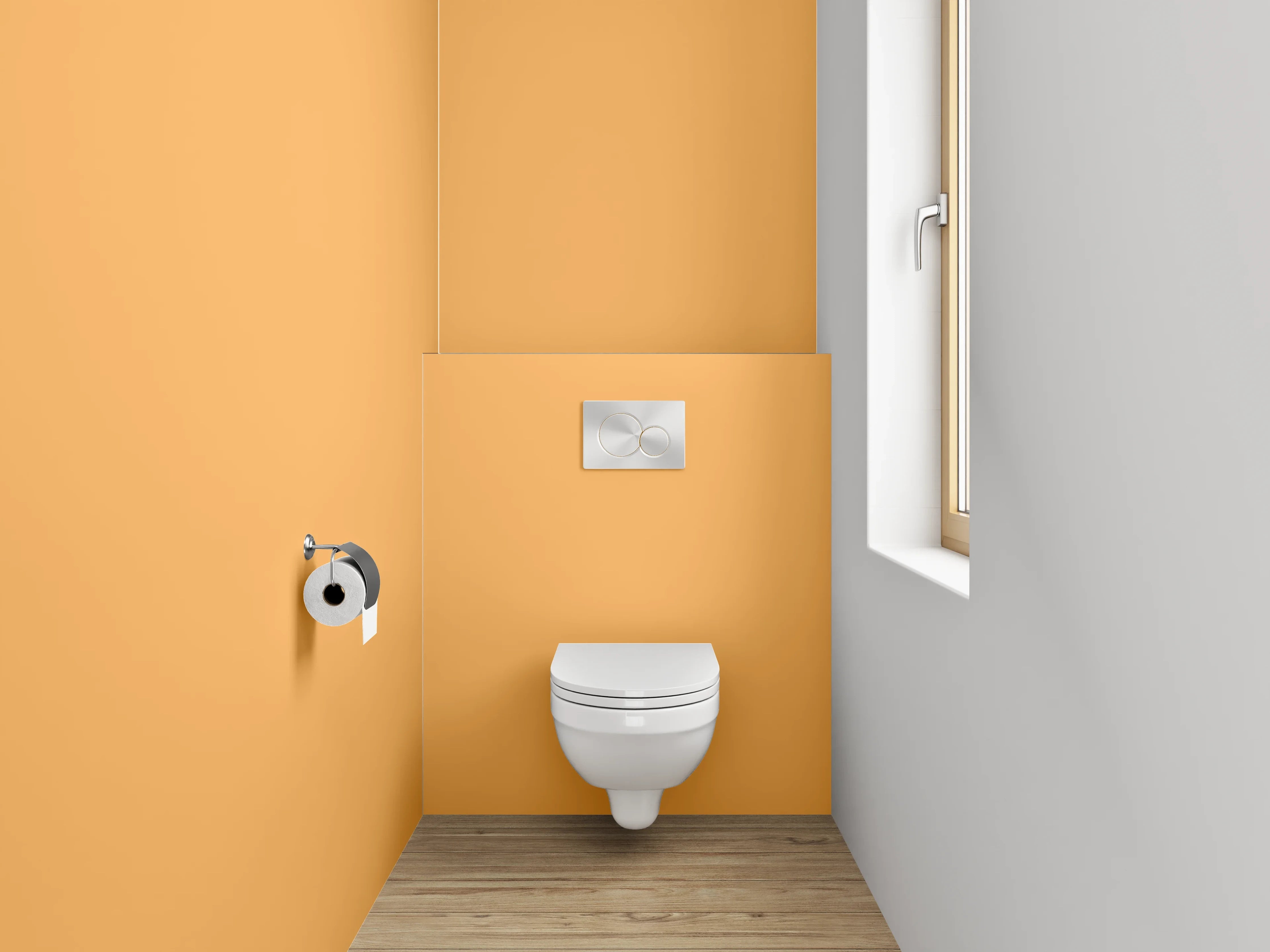 WC-Rückwand - RAL 1034 Pastellgelb