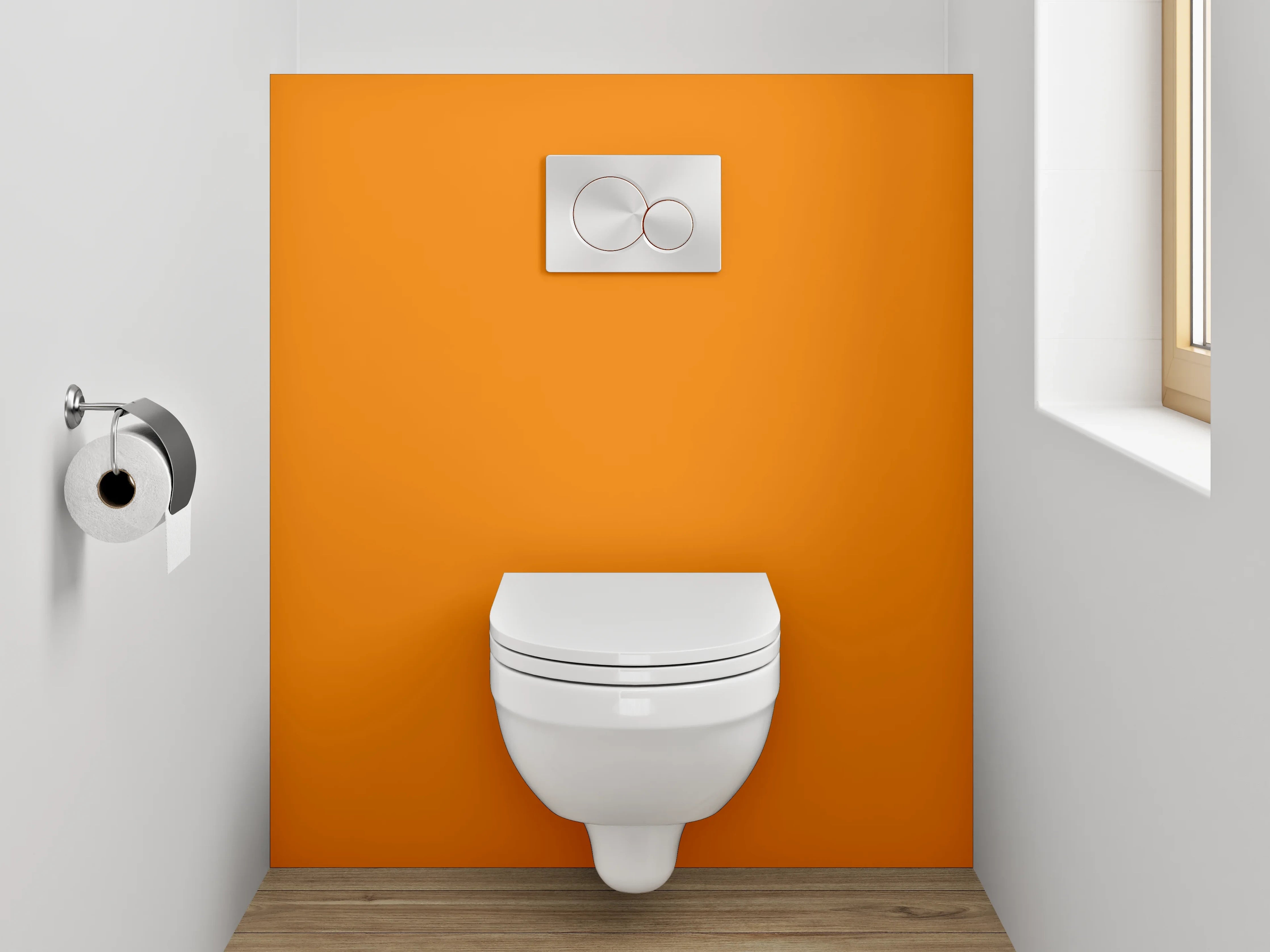 WC-Rückwand - RAL 2000 Gelborange