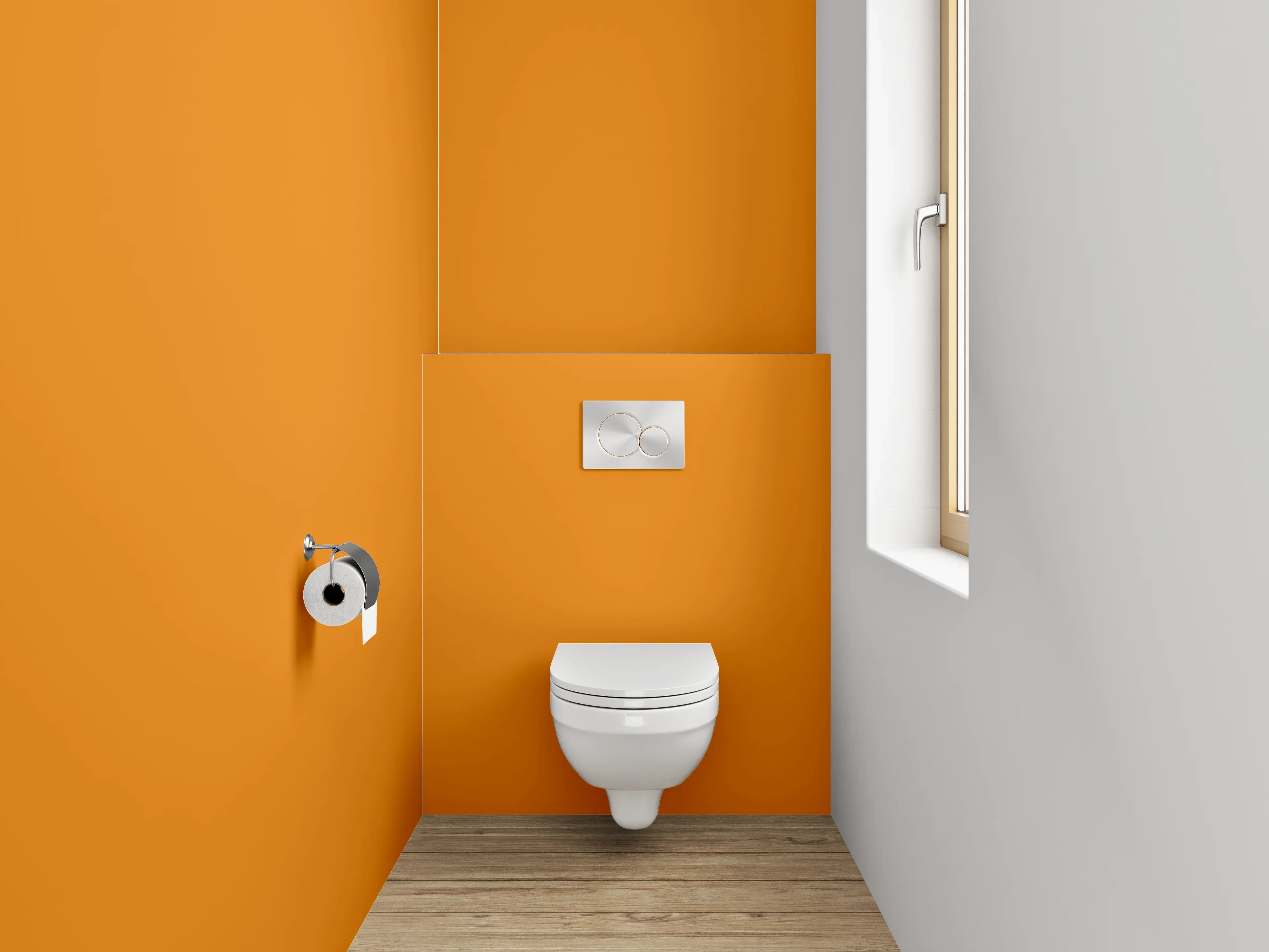 WC-Rückwand - RAL 2000 Gelborange