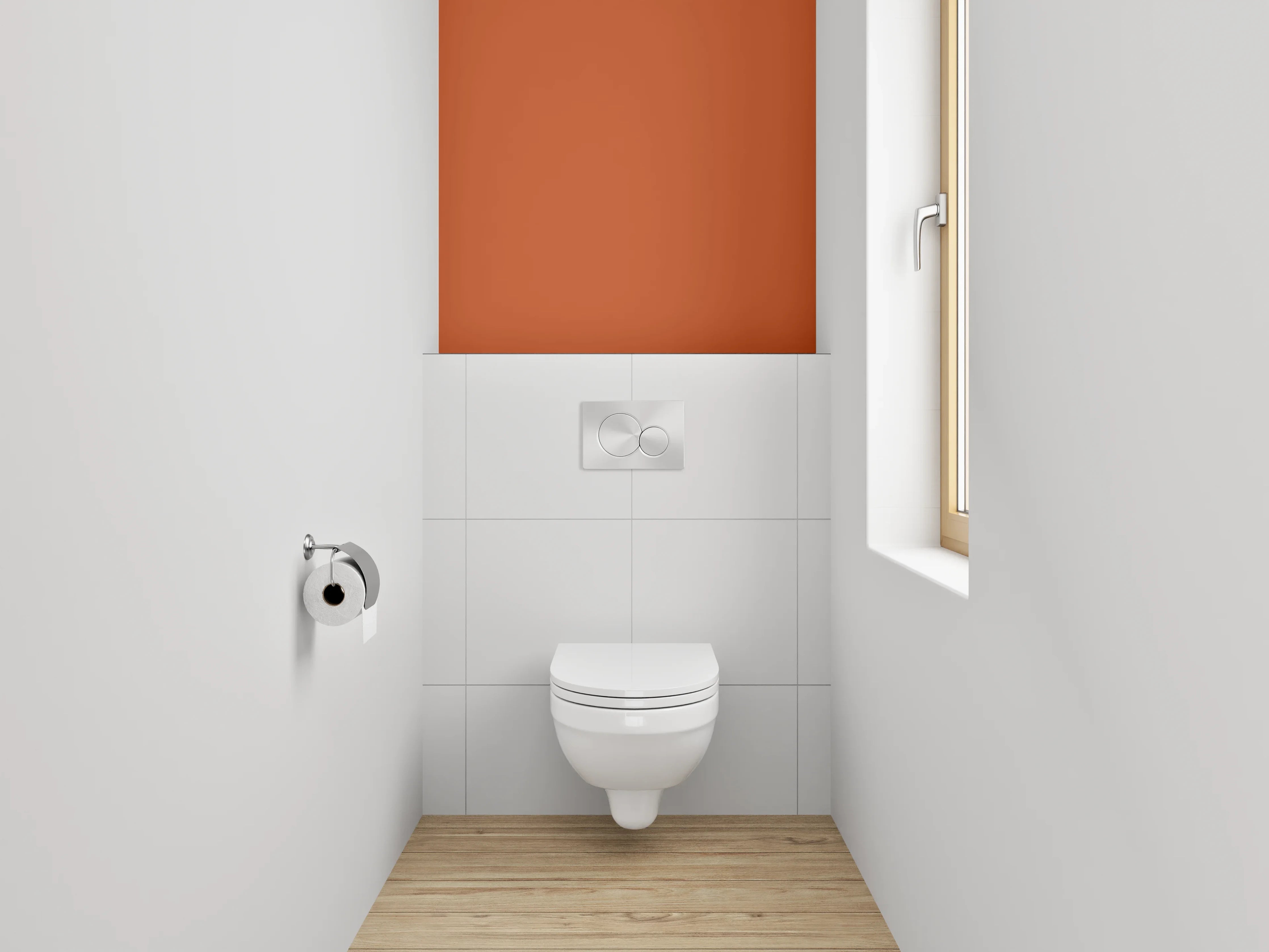 WC-Rückwand - RAL 2001 Rotorange