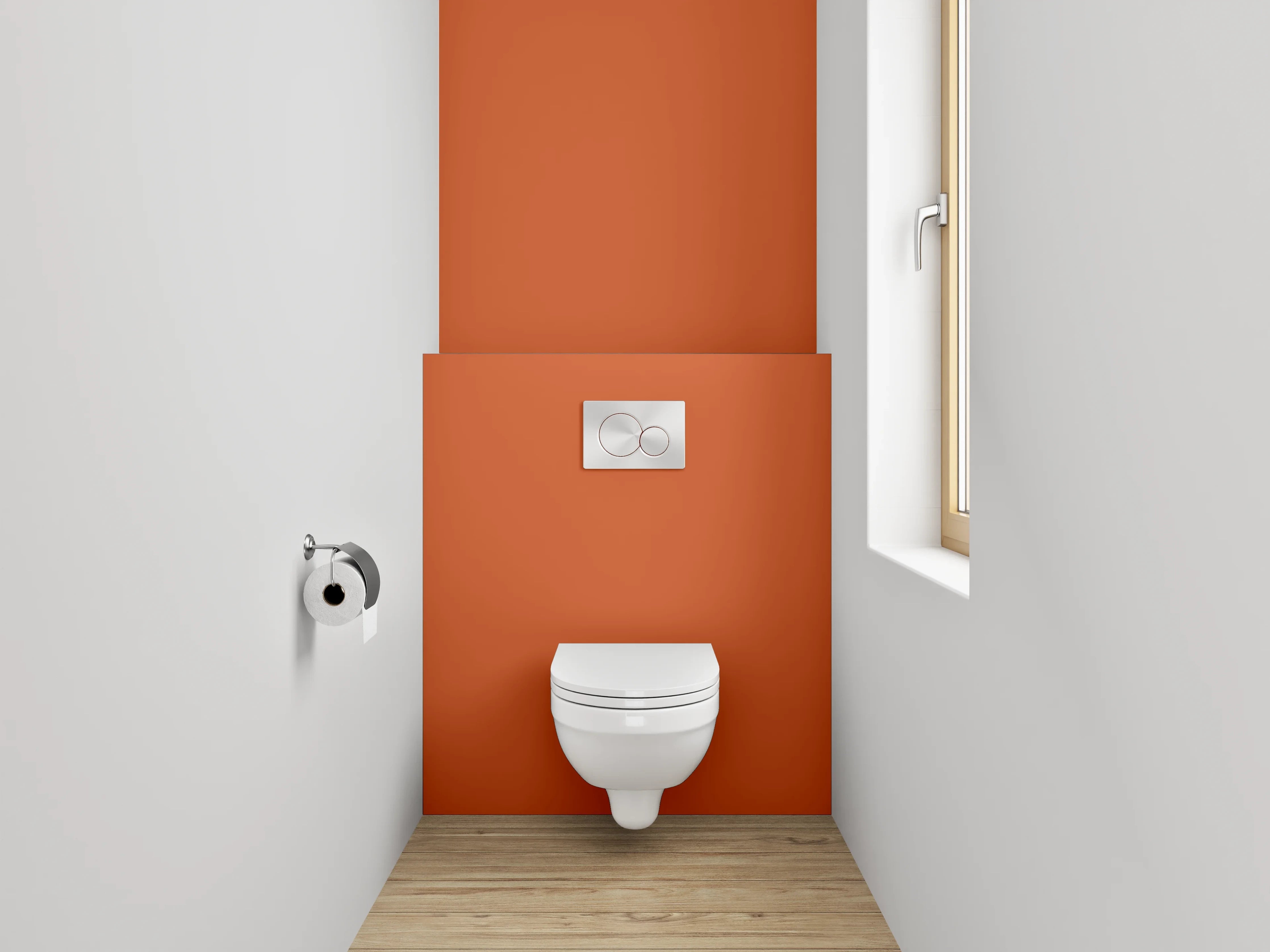 WC-Rückwand - RAL 2001 Rotorange