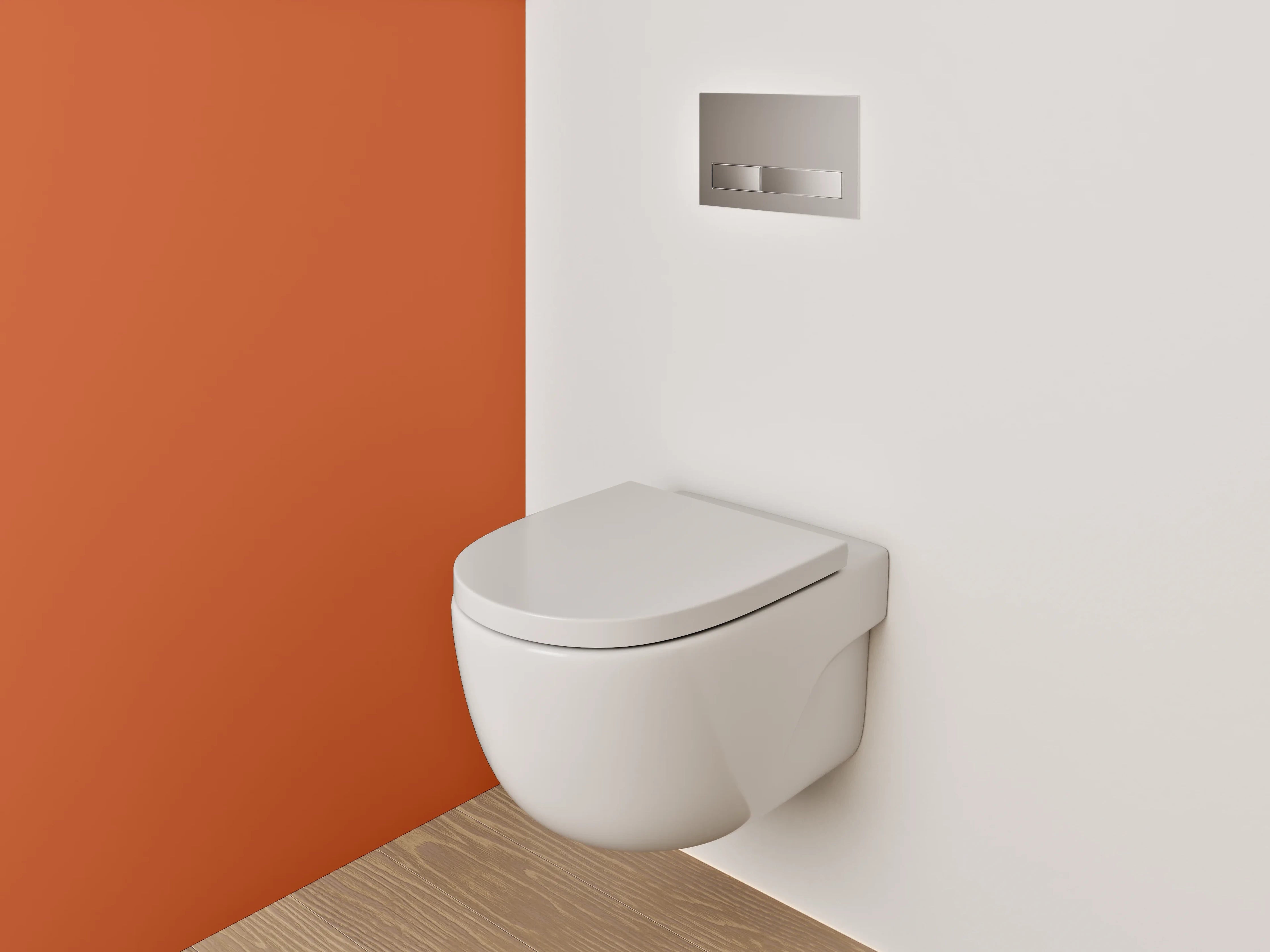 WC-Rückwand - RAL 2001 Rotorange