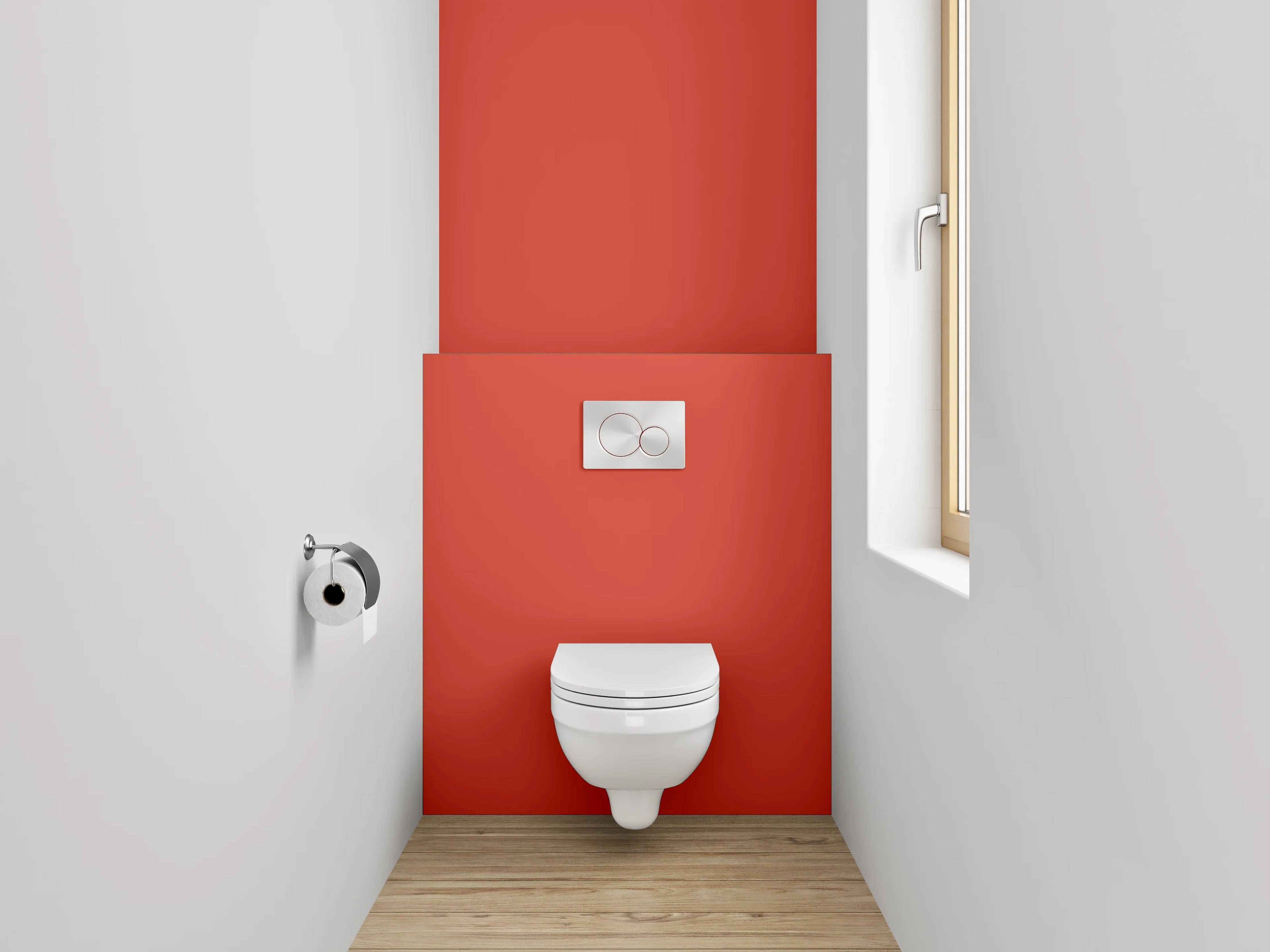 WC-Rückwand - RAL 2002 Blutorange