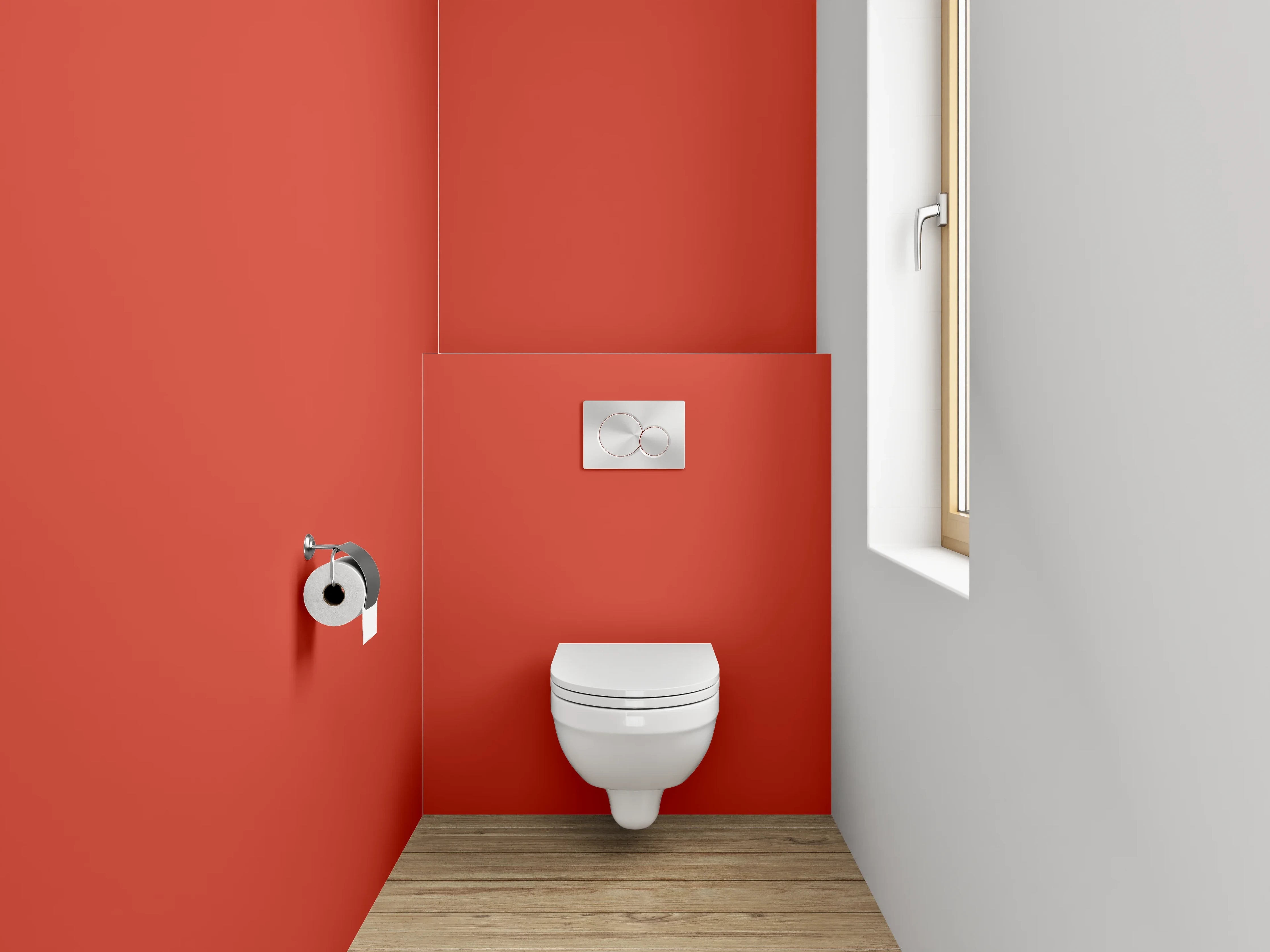 WC-Rückwand - RAL 2002 Blutorange