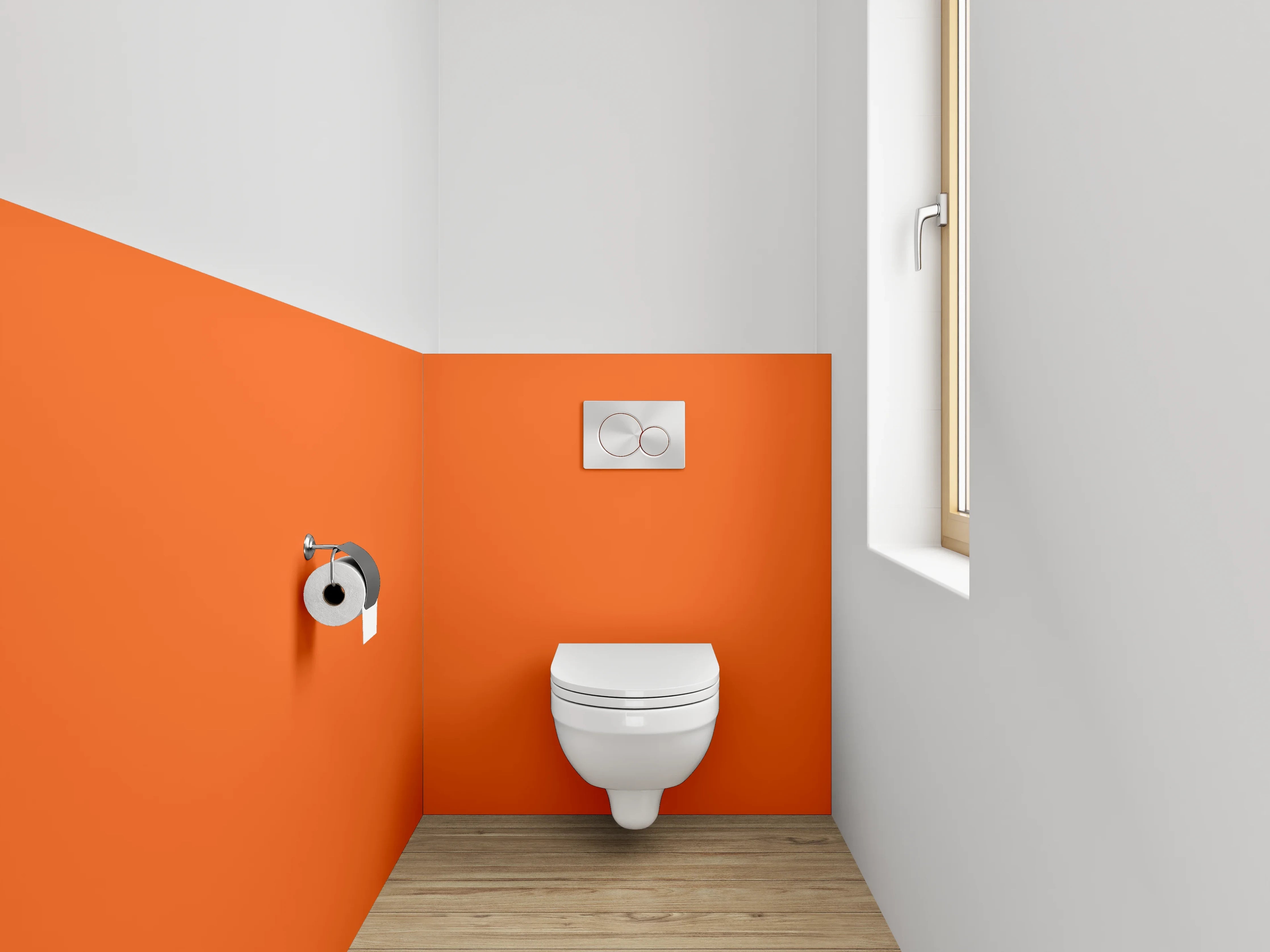WC-Rückwand - RAL 2004 Reinorange