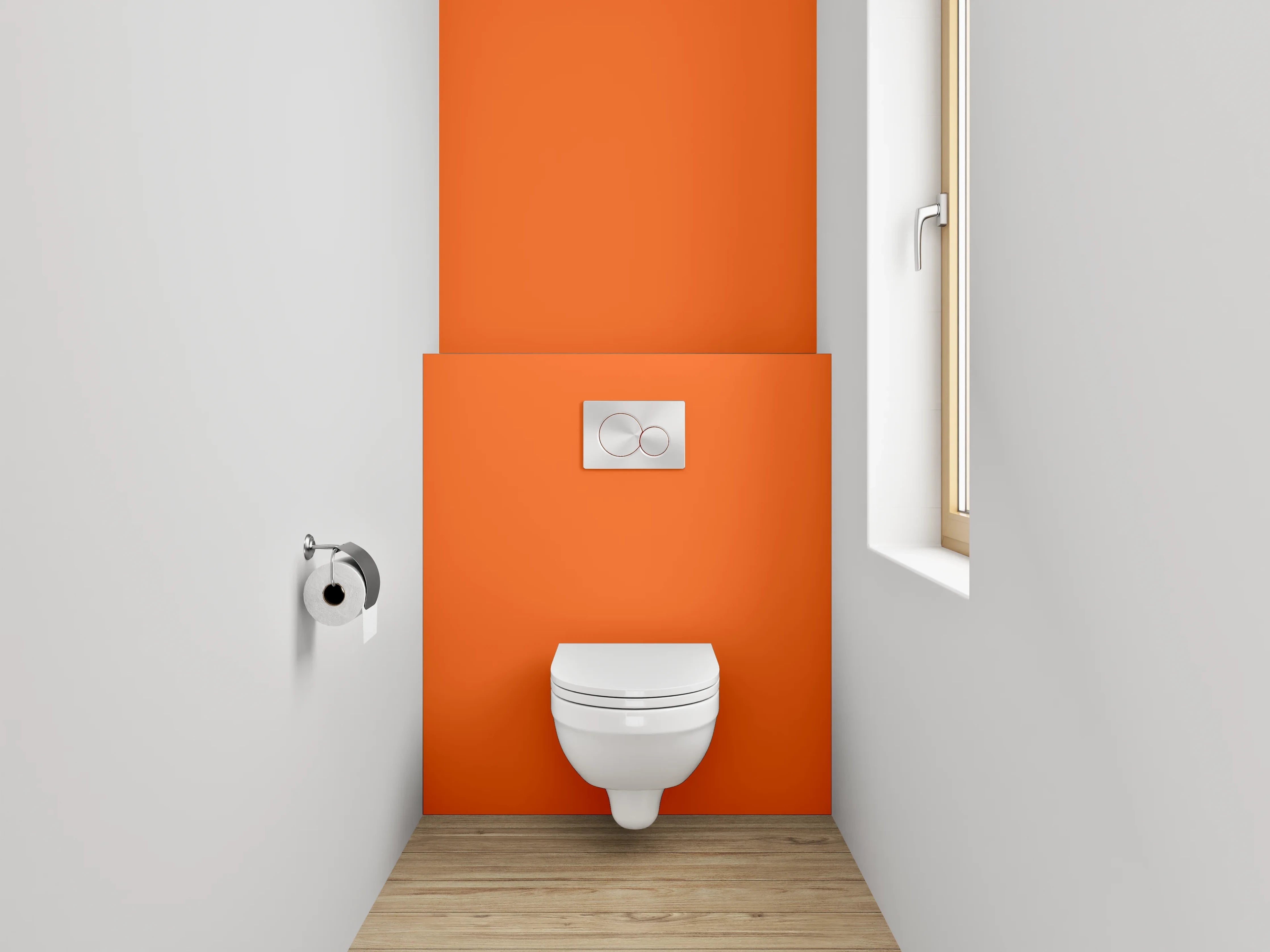 WC-Rückwand - RAL 2004 Reinorange