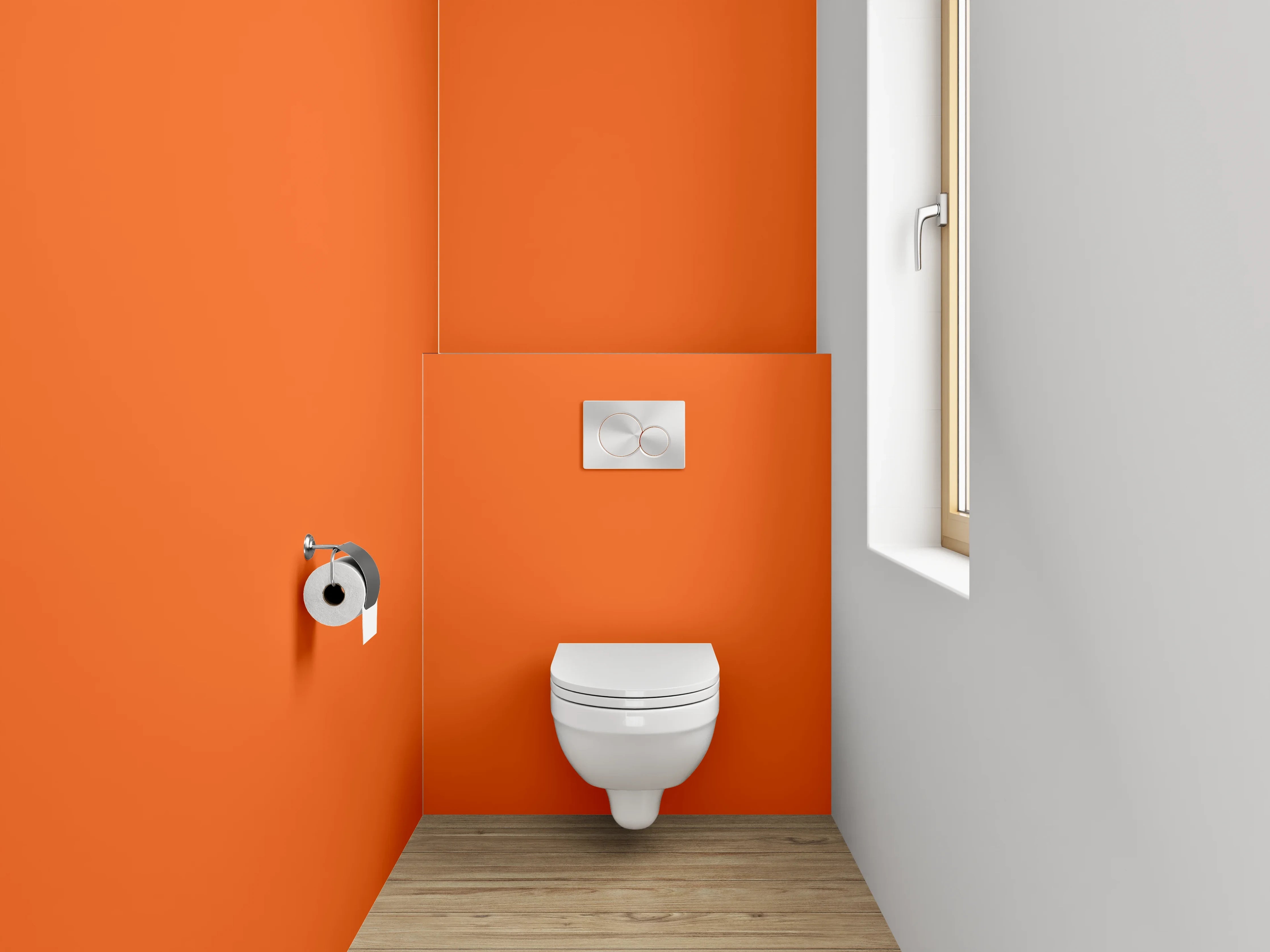WC-Rückwand - RAL 2004 Reinorange