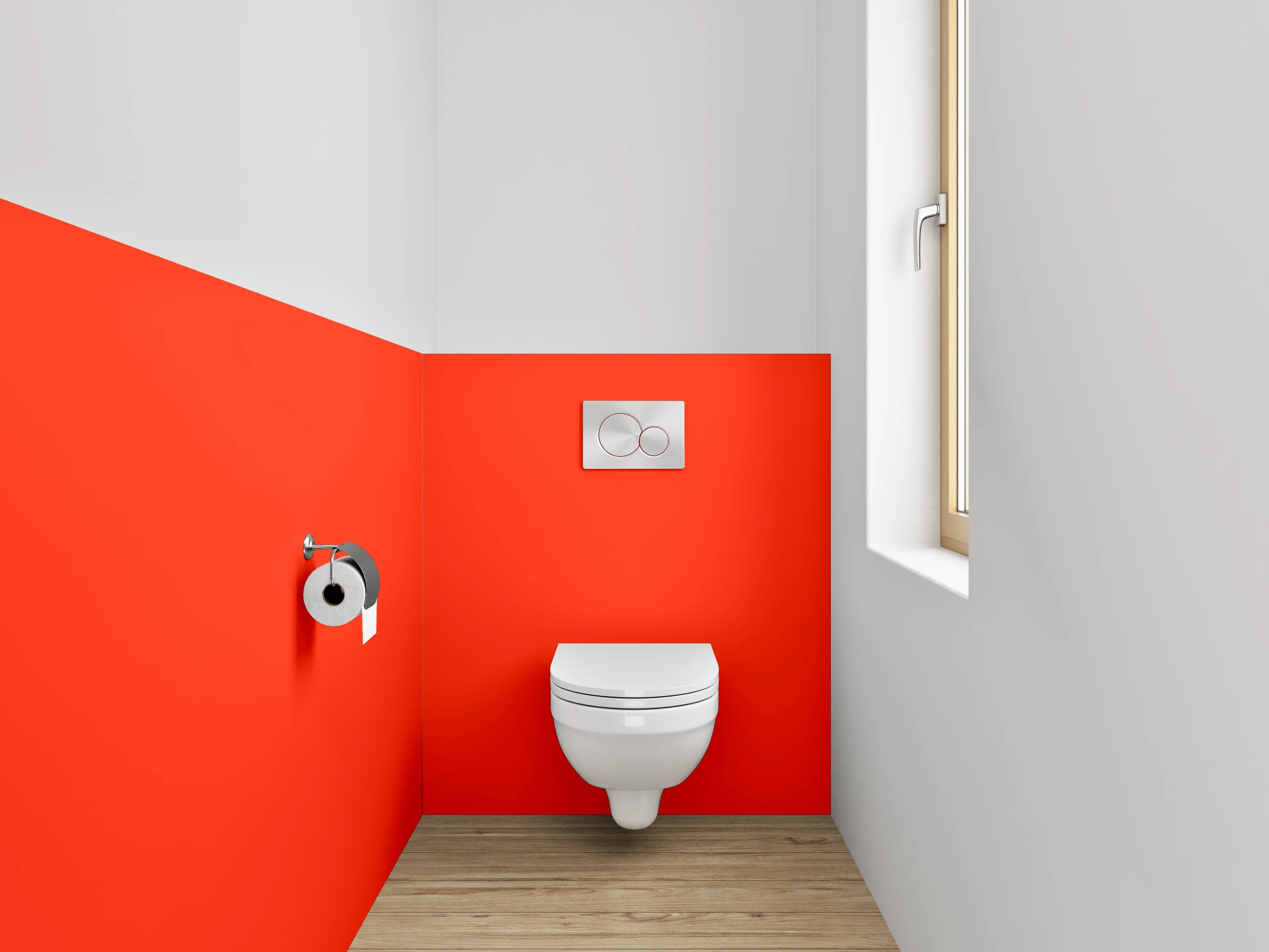 WC-Rückwand - RAL 2005 Leuchtorange