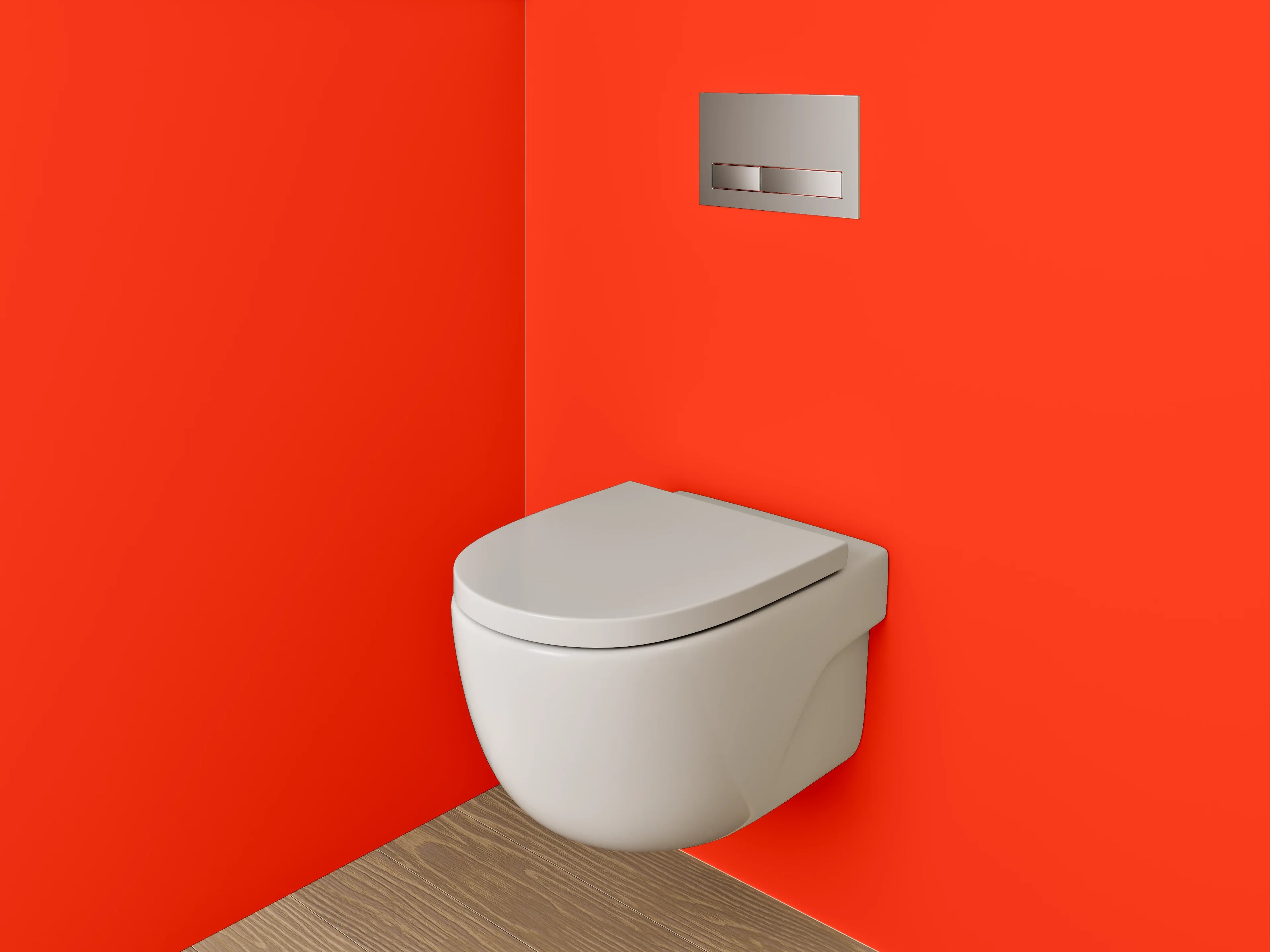 WC-Rückwand - RAL 2005 Leuchtorange