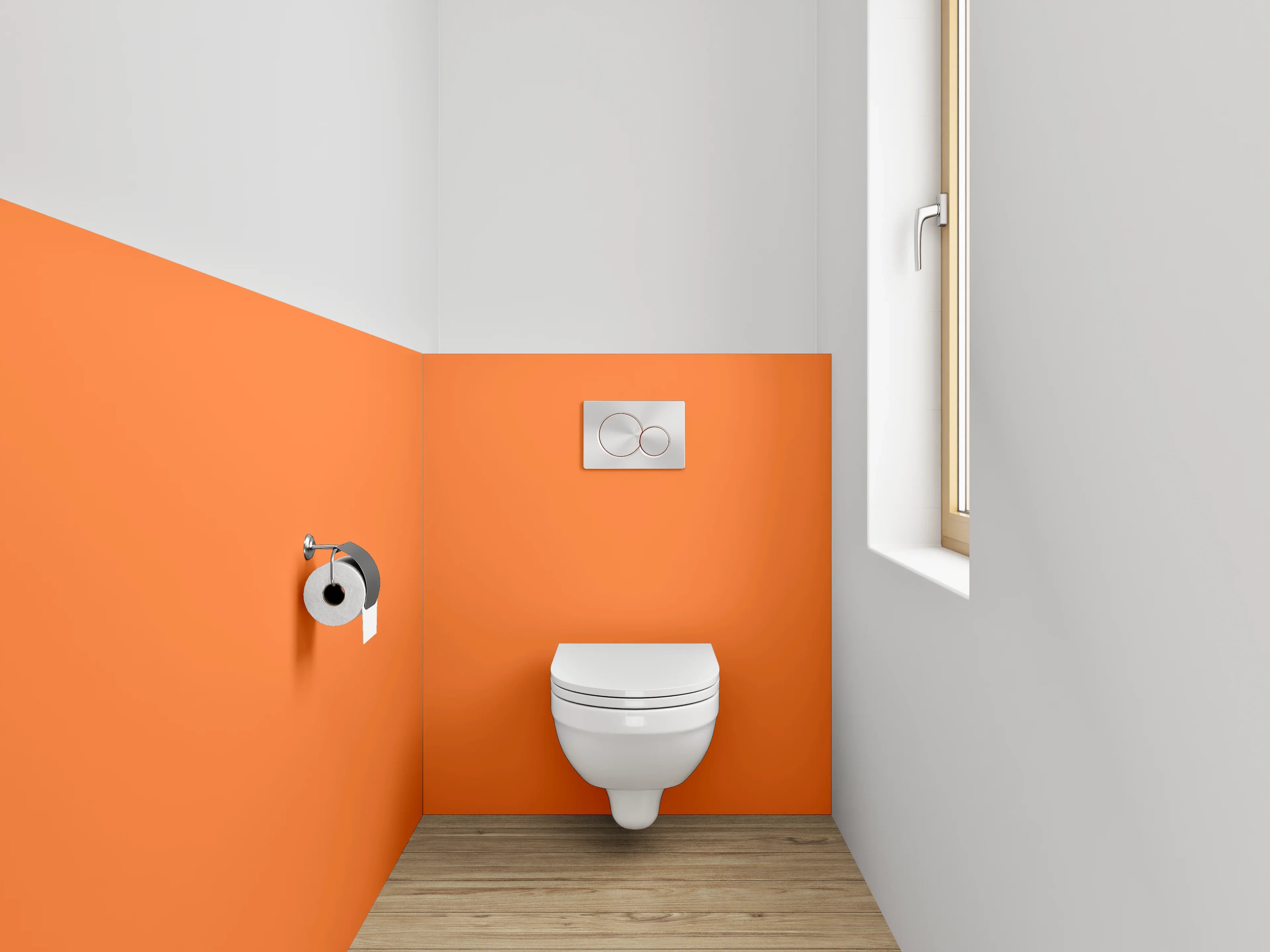 WC-Rückwand - RAL 2008 Hellrotorange