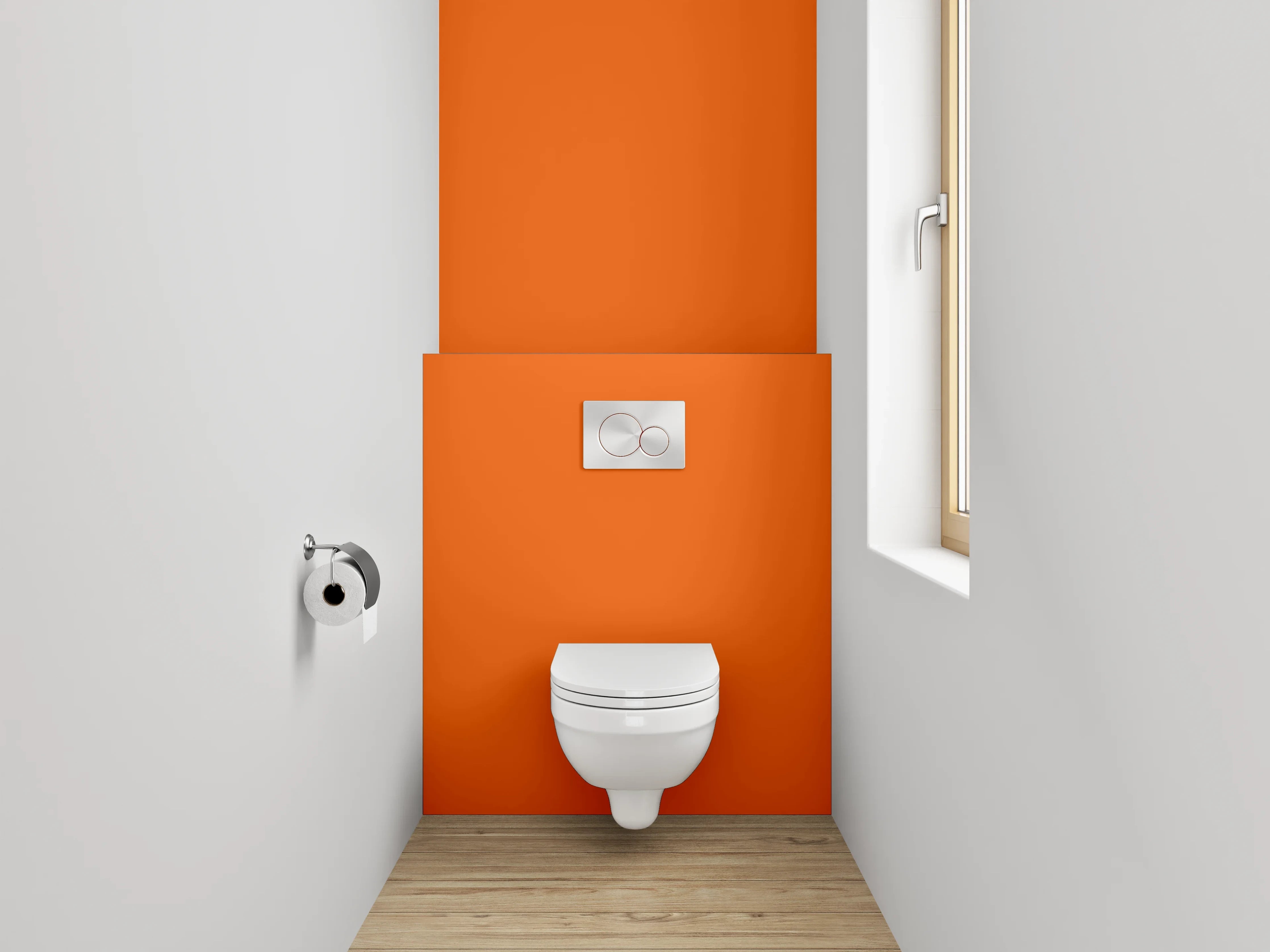 WC-Rückwand - RAL 2009 Verkehrsorange