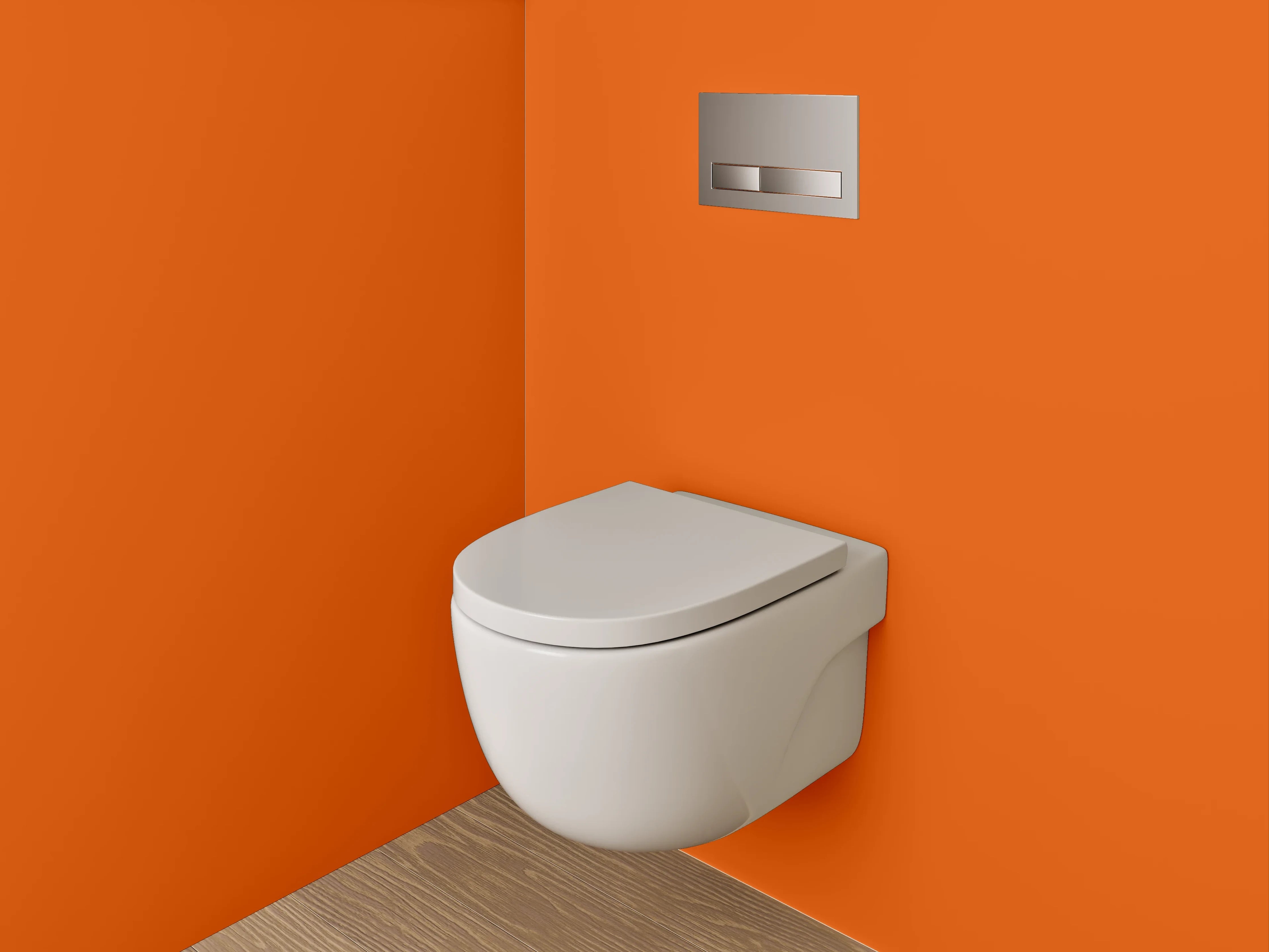 WC-Rückwand - RAL 2009 Verkehrsorange