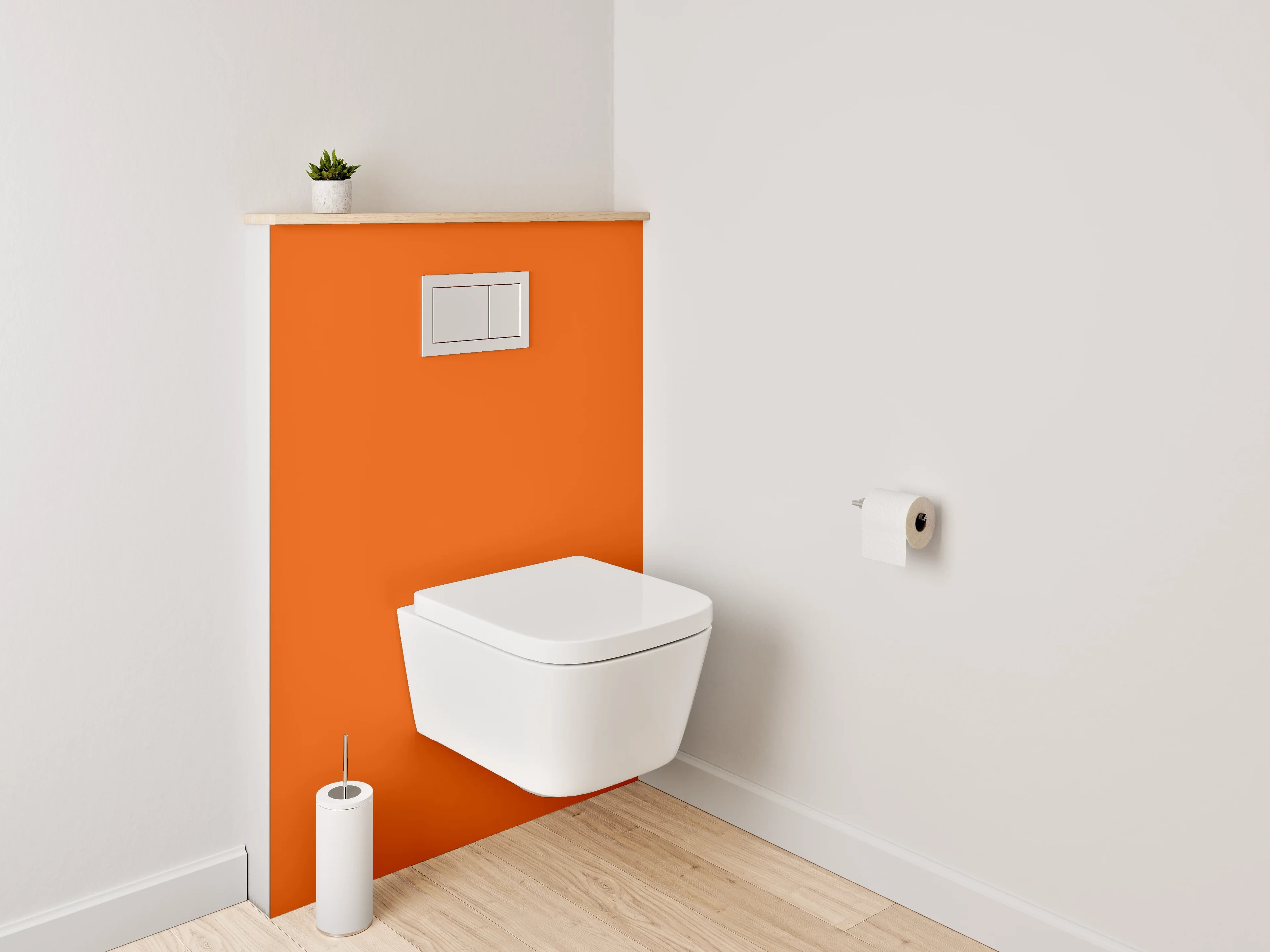 WC-Rückwand - RAL 2009 Verkehrsorange