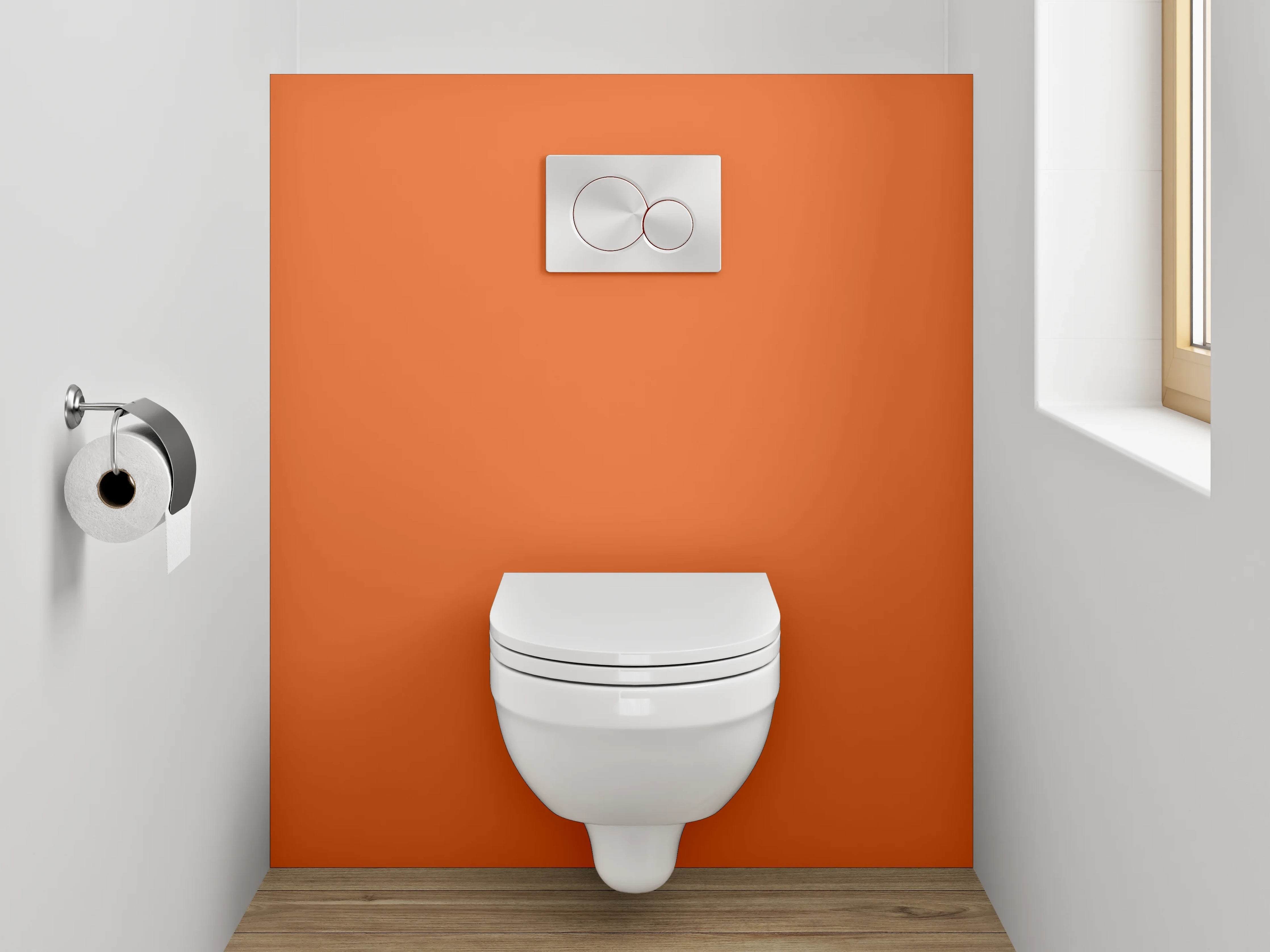 WC-Rückwand - RAL 2010 Signalorange