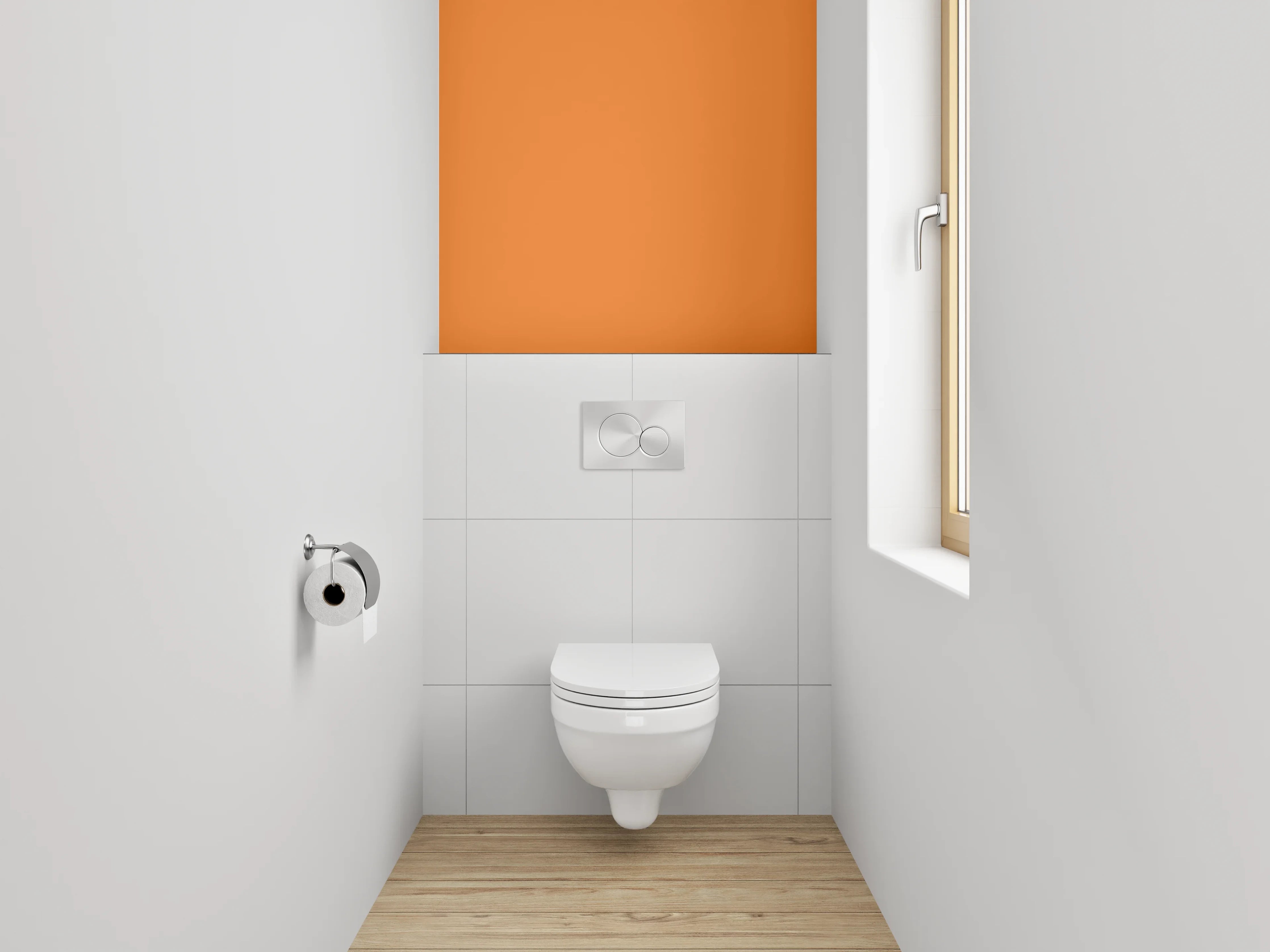 WC-Rückwand - RAL 2011 Tieforange