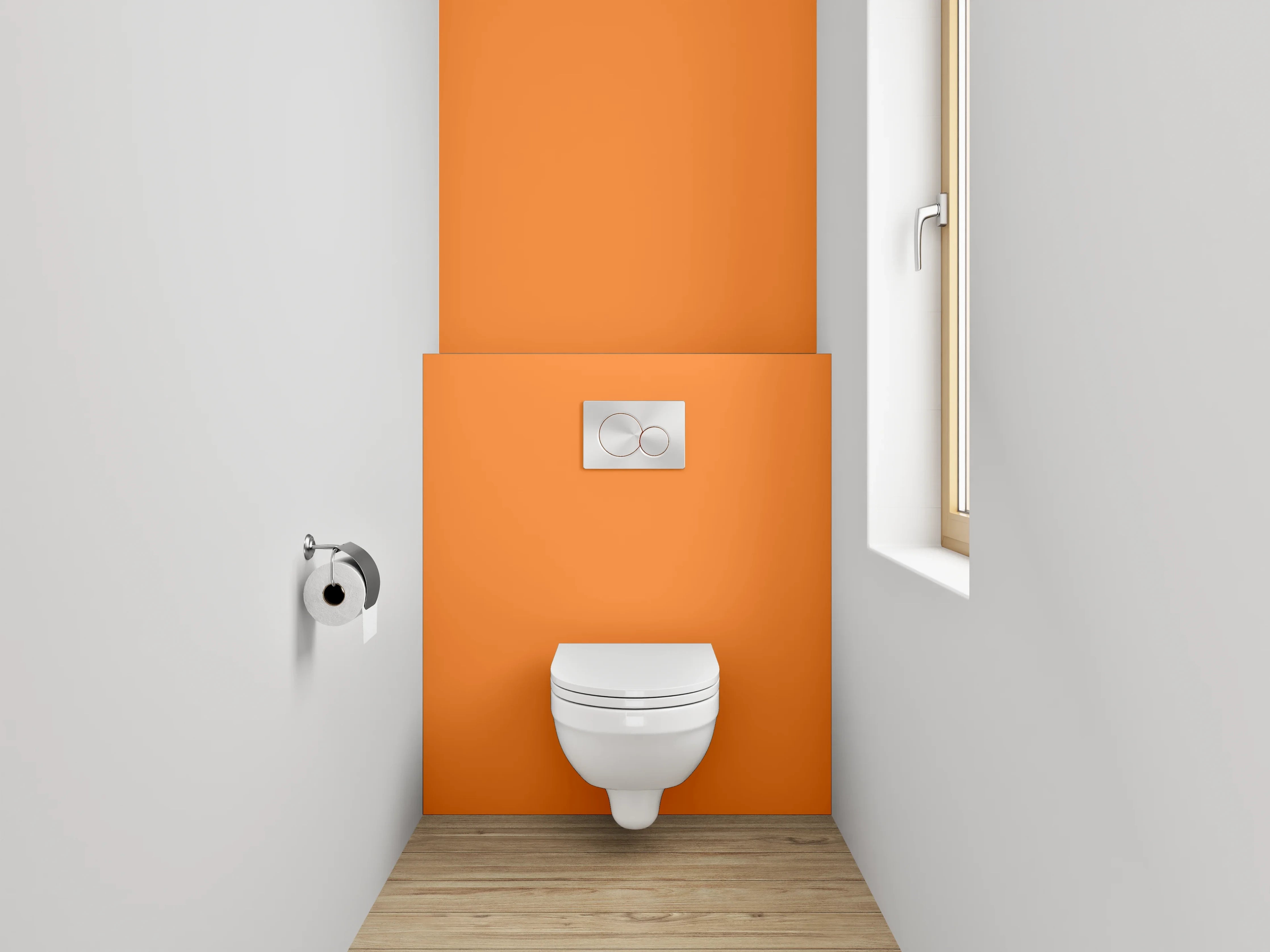 WC-Rückwand - RAL 2011 Tieforange