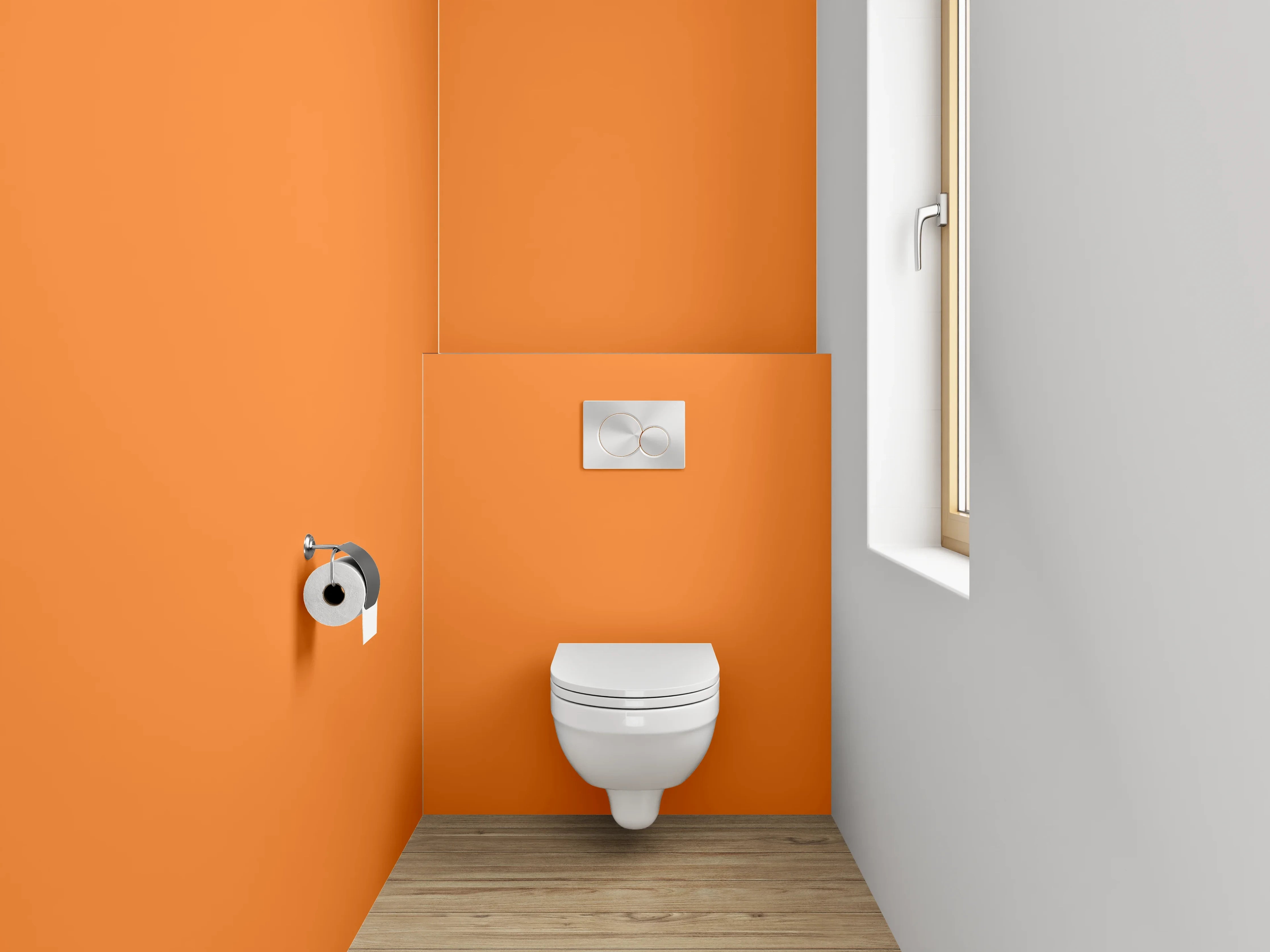 WC-Rückwand - RAL 2011 Tieforange