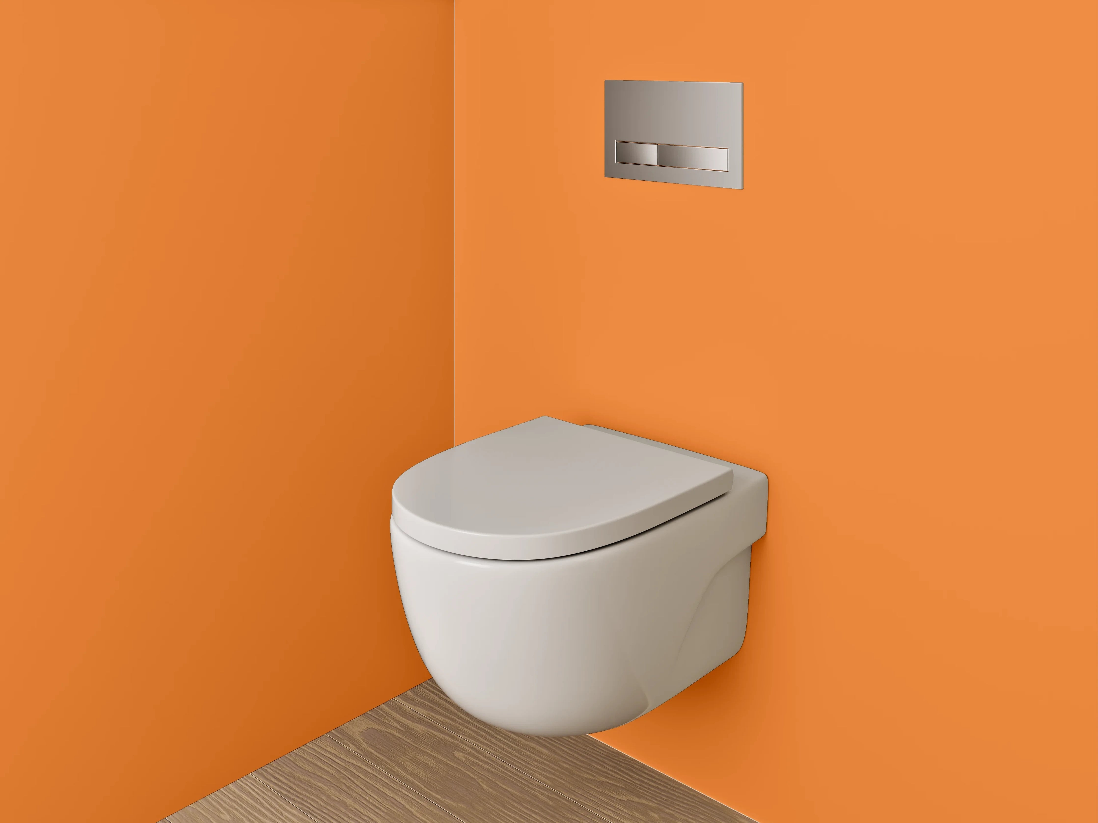 WC-Rückwand - RAL 2011 Tieforange