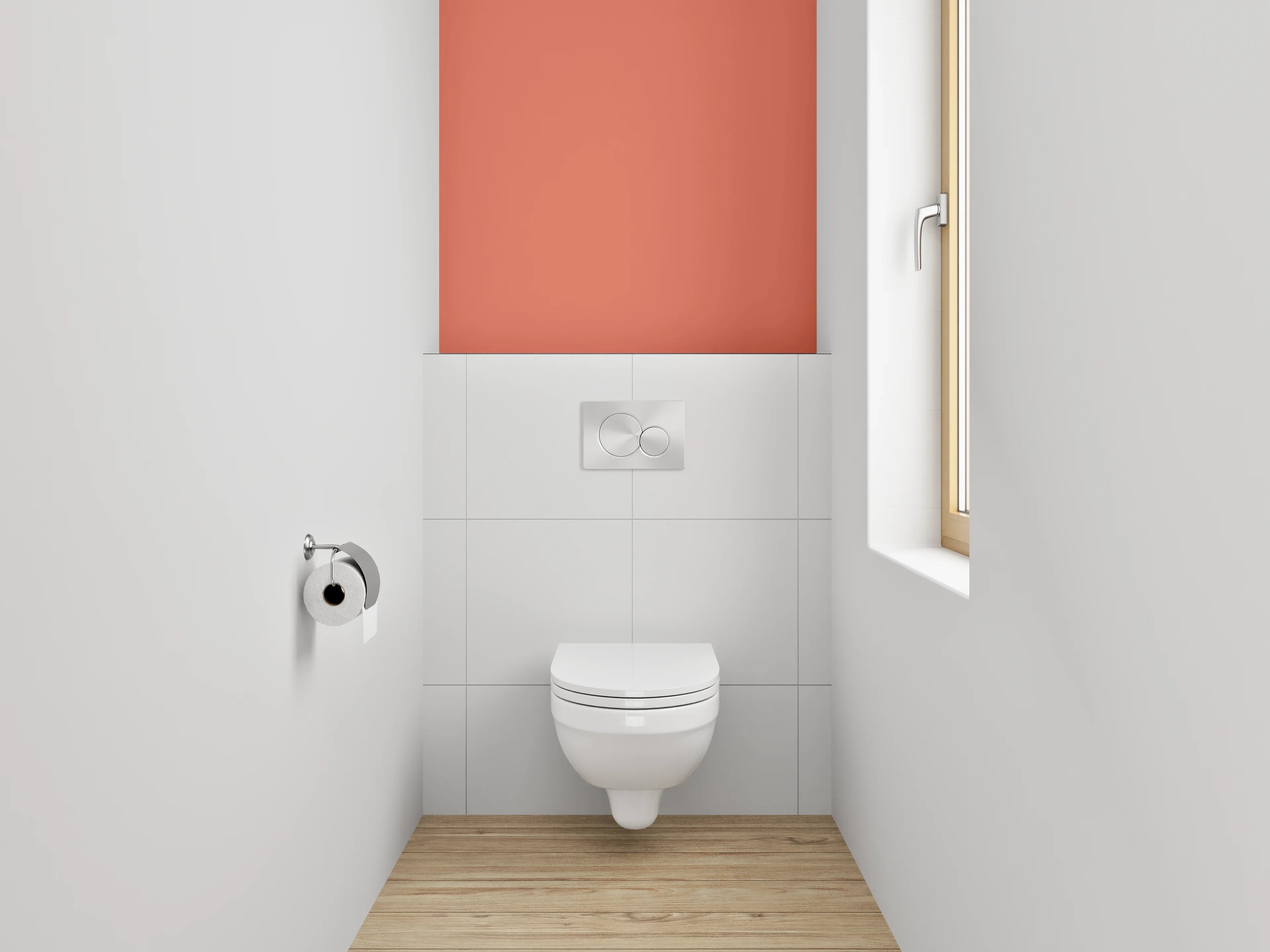 WC-Rückwand - RAL 2012 Lachsorange