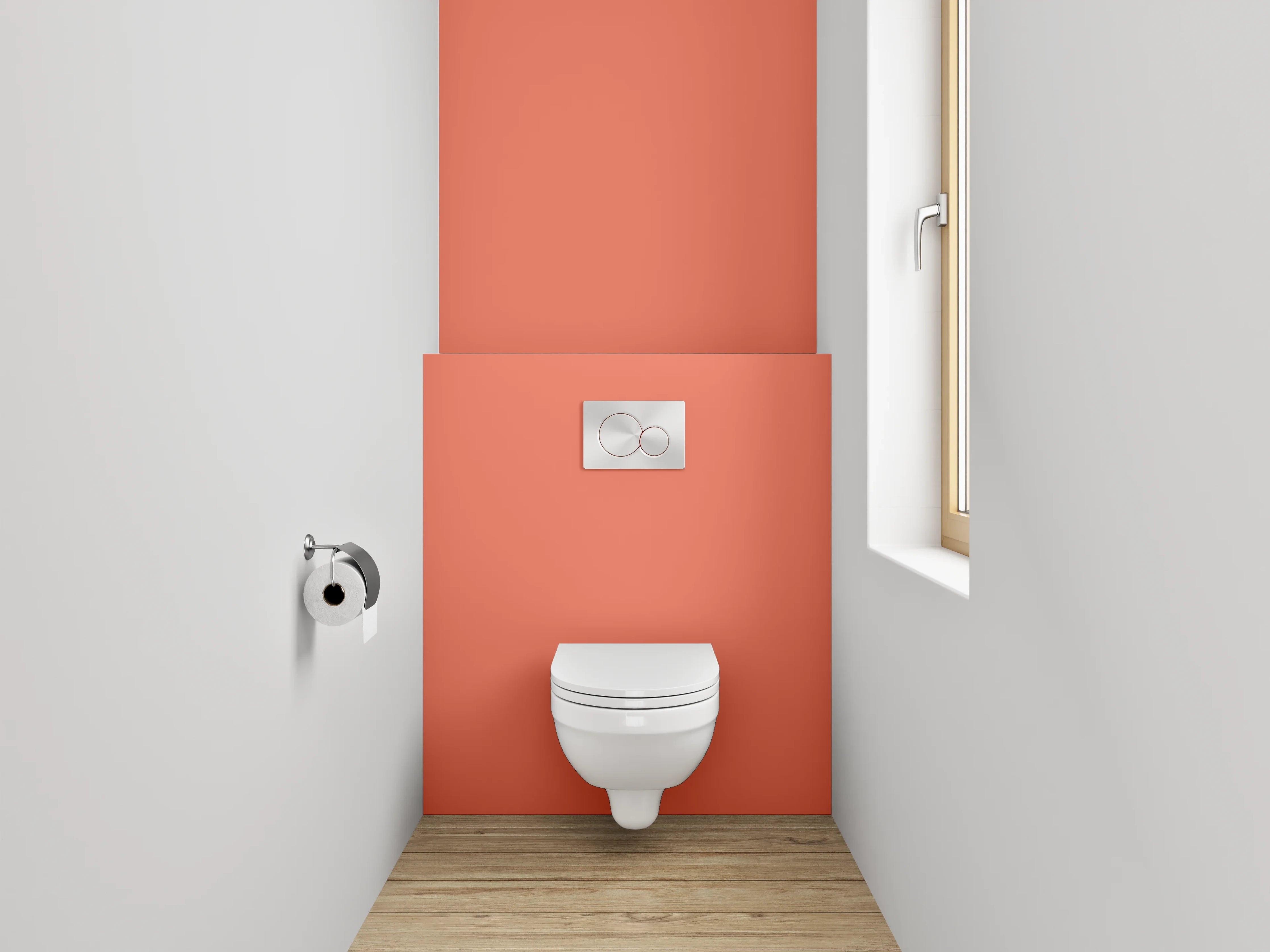WC-Rückwand - RAL 2012 Lachsorange