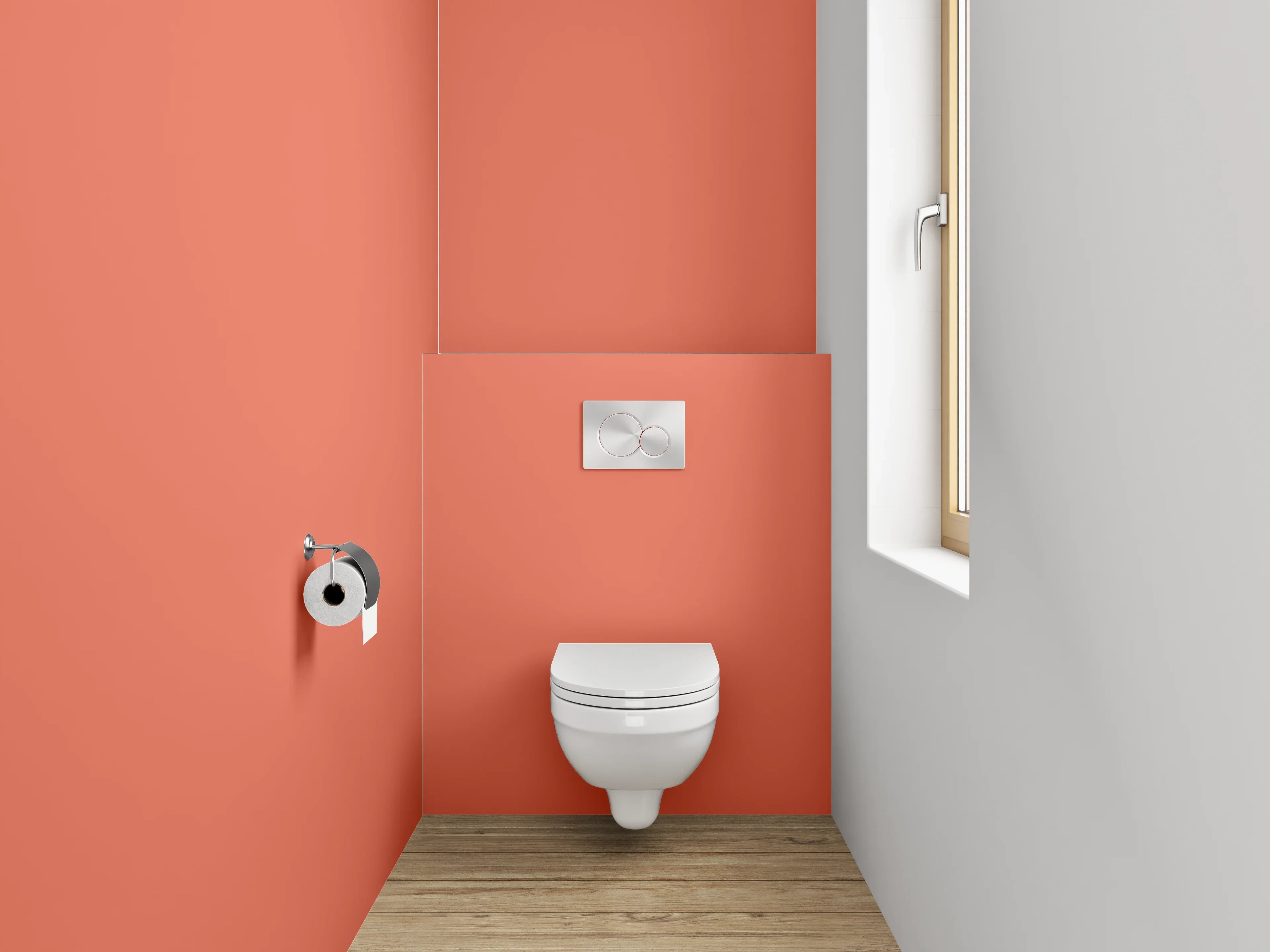 WC-Rückwand - RAL 2012 Lachsorange