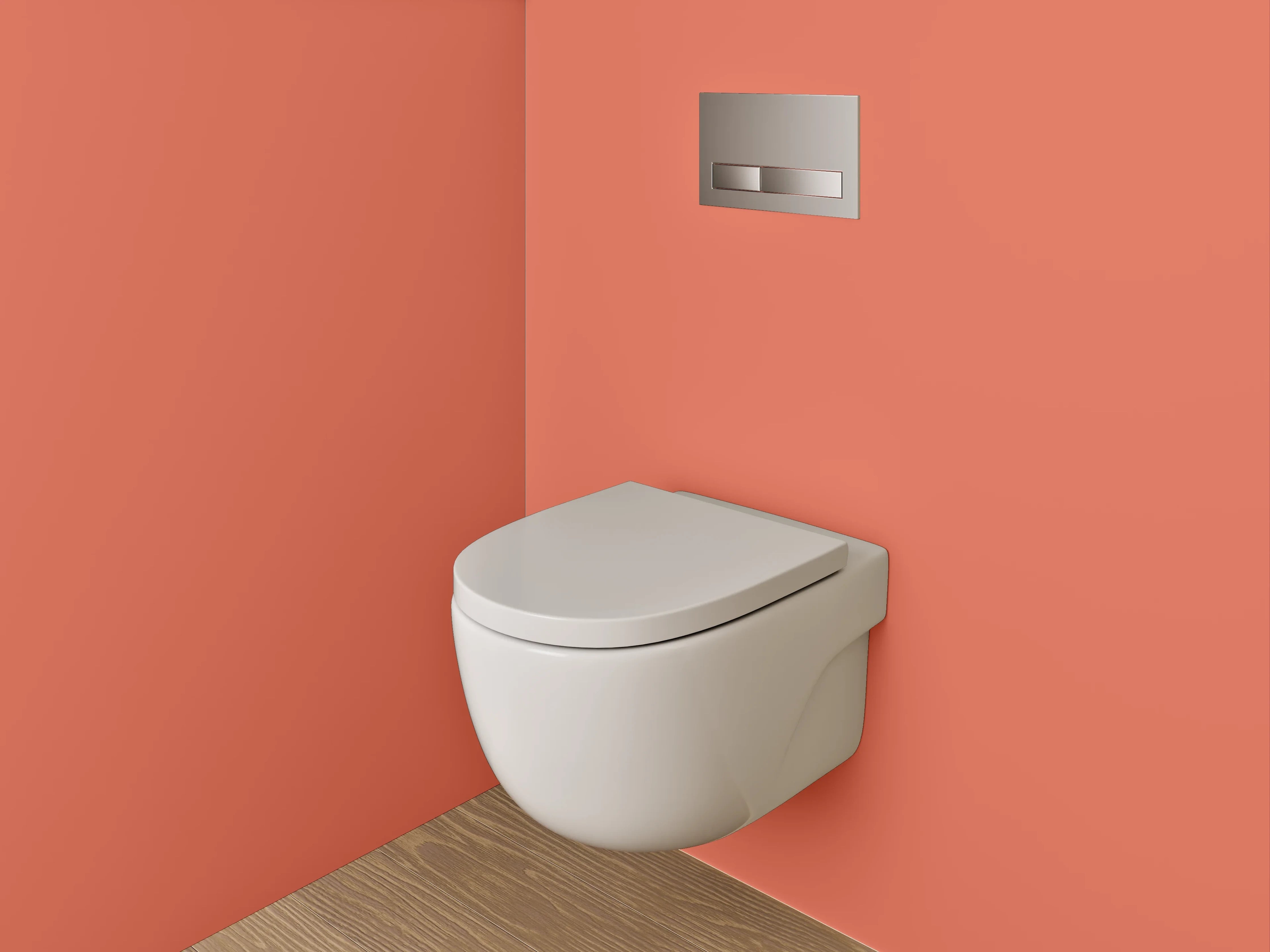 WC-Rückwand - RAL 2012 Lachsorange