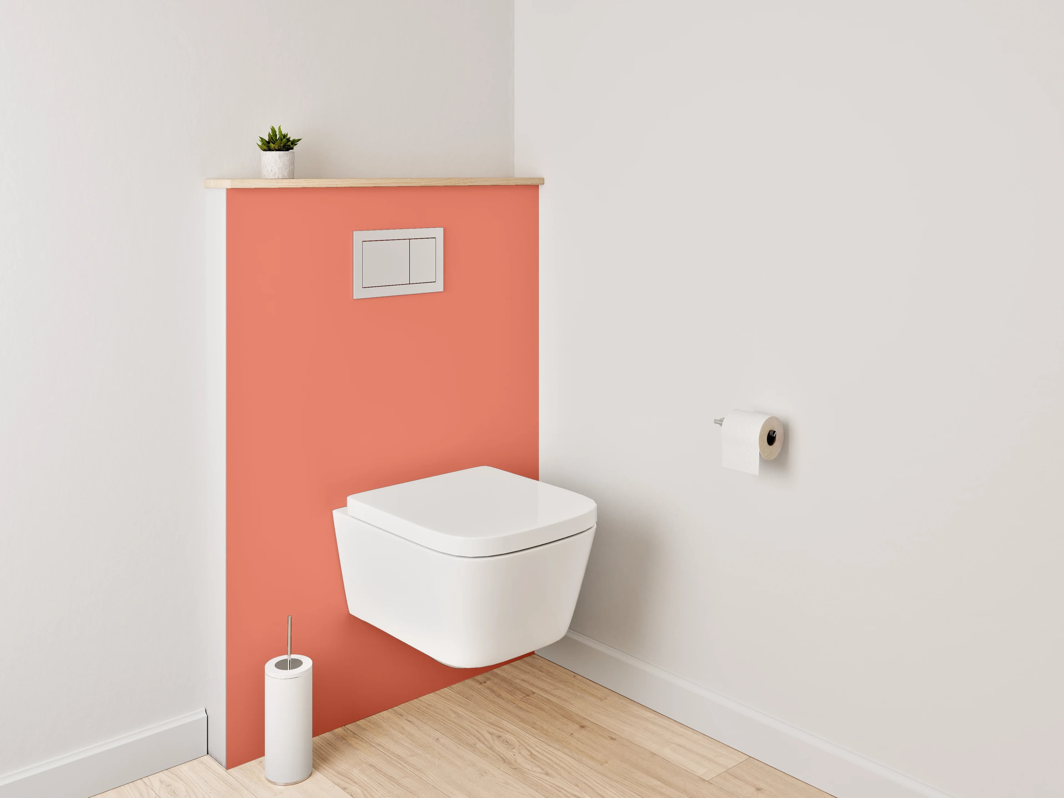WC-Rückwand - RAL 2012 Lachsorange