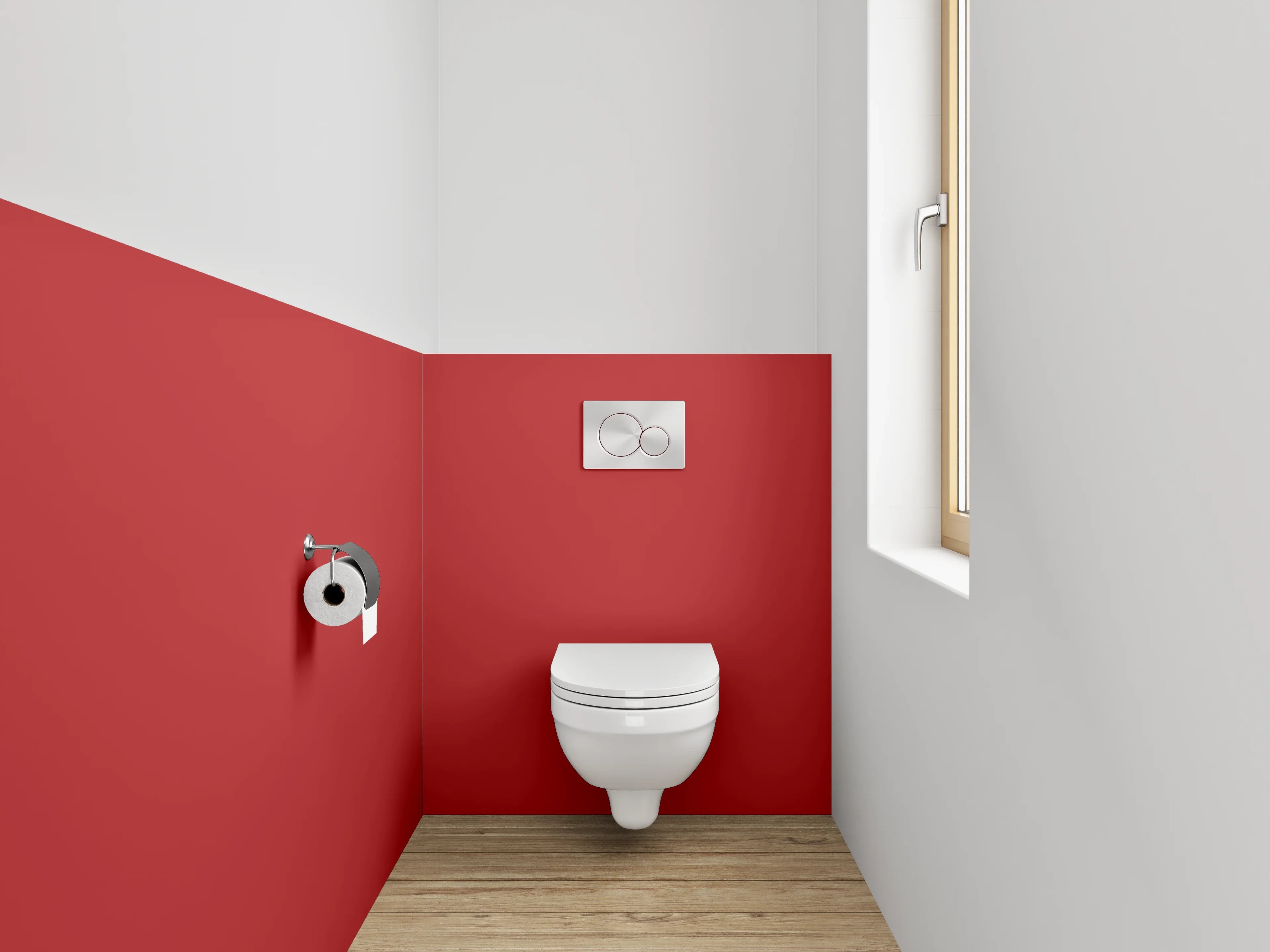 WC-Rückwand - RAL 3000 Feuerrot