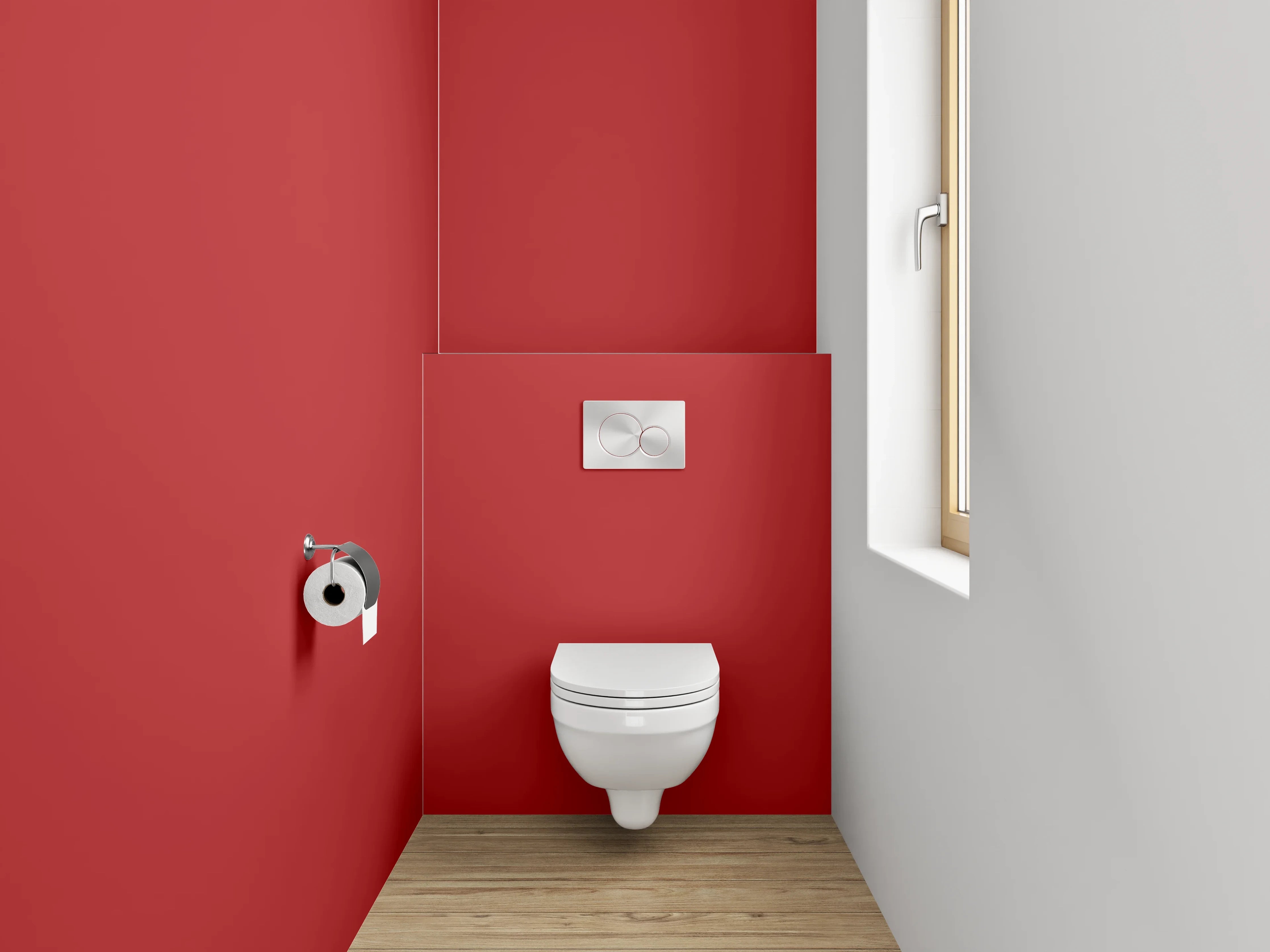 WC-Rückwand - RAL 3000 Feuerrot