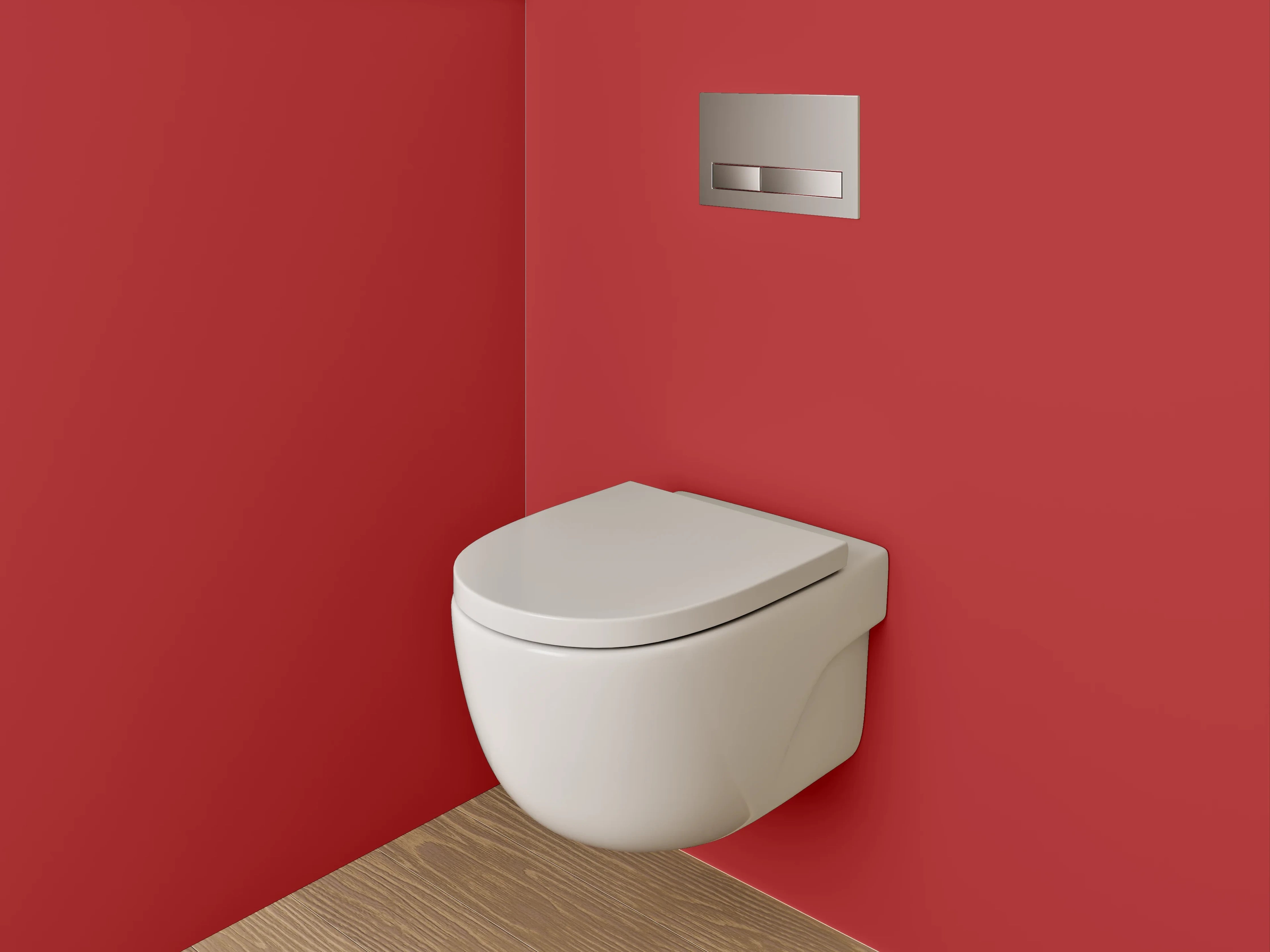 WC-Rückwand - RAL 3000 Feuerrot