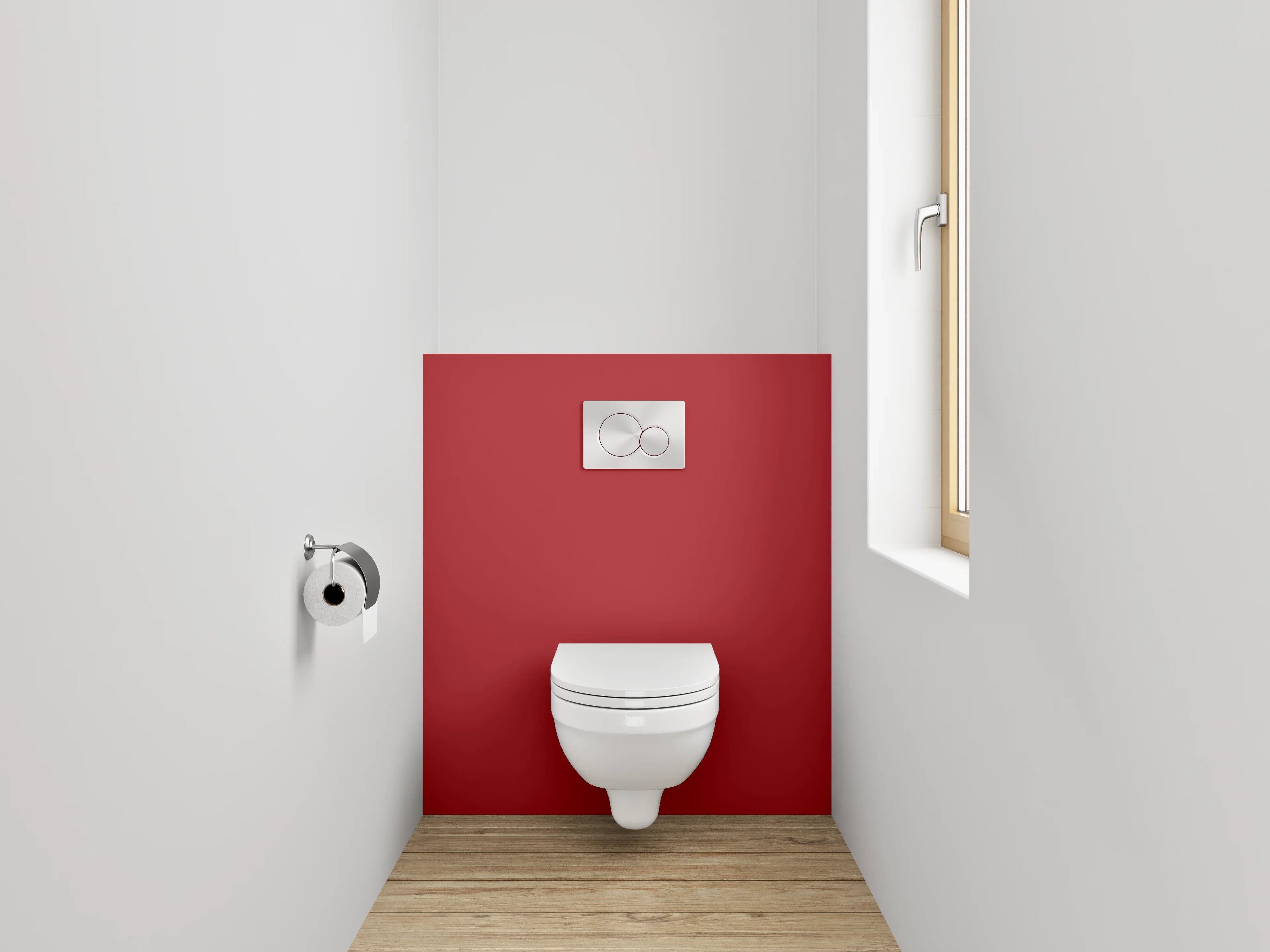 WC-Rückwand - RAL 3001 Signalrot