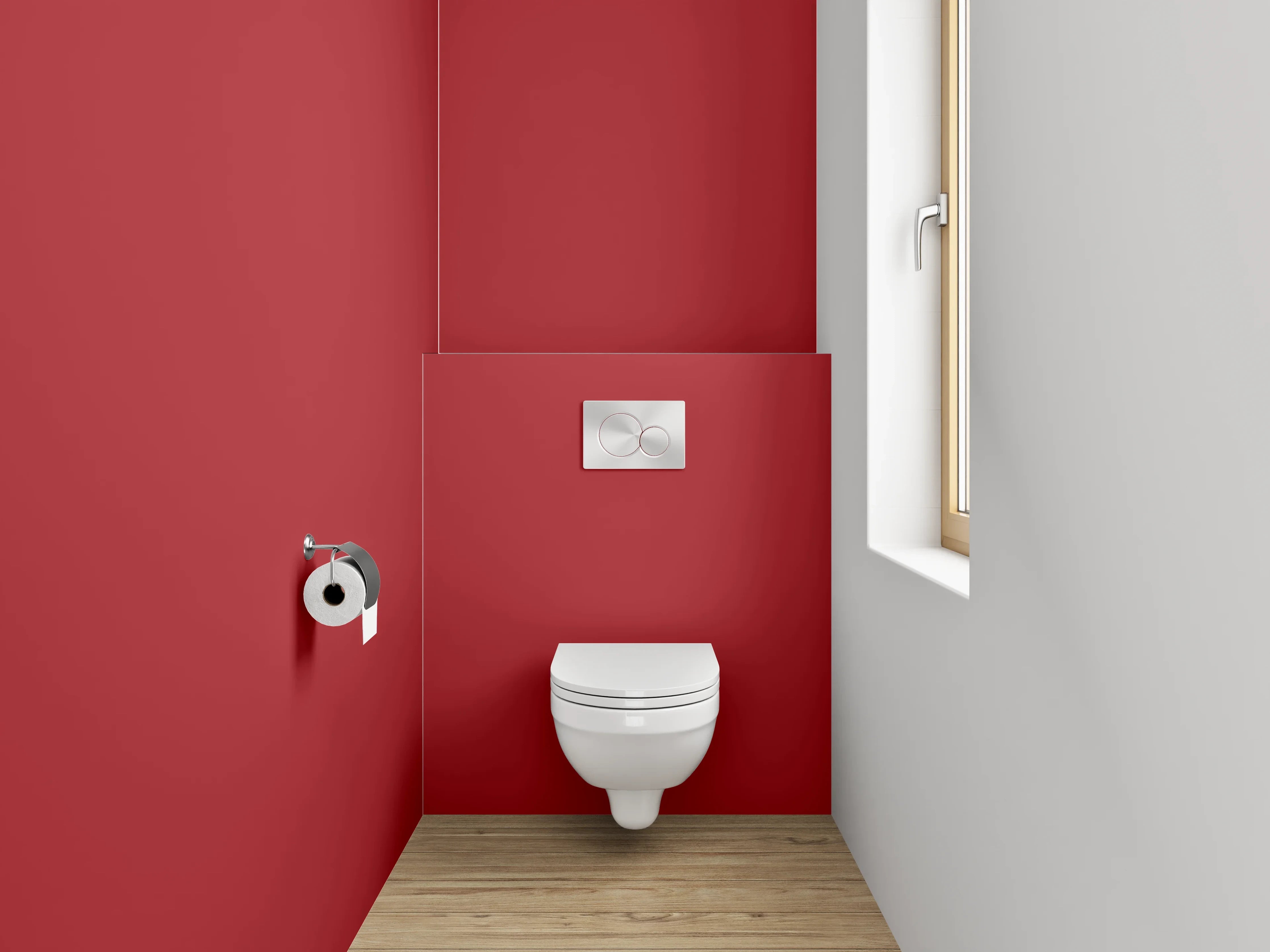 WC-Rückwand - RAL 3001 Signalrot