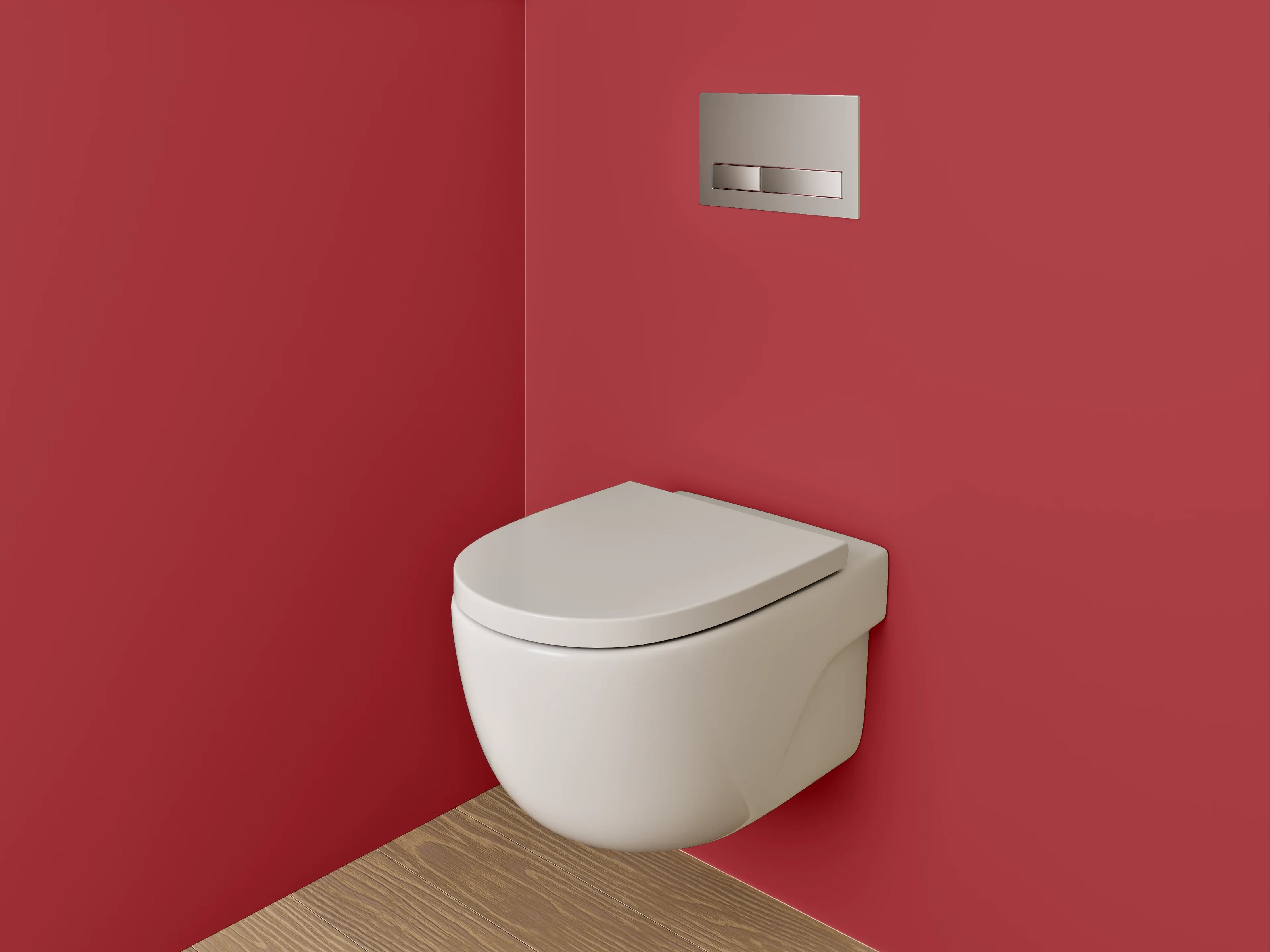 WC-Rückwand - RAL 3002 Karminrot