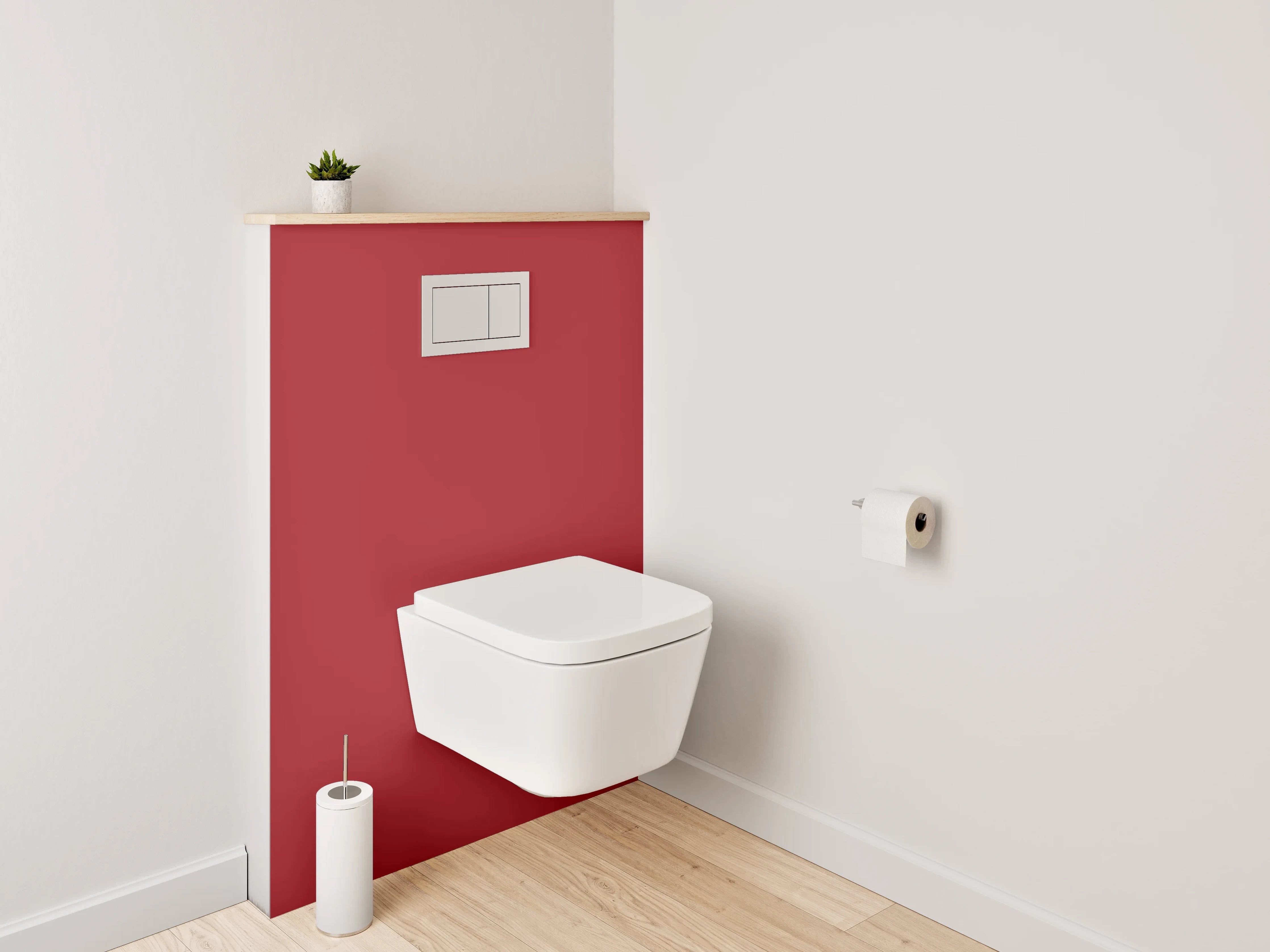 WC-Rückwand - RAL 3002 Karminrot