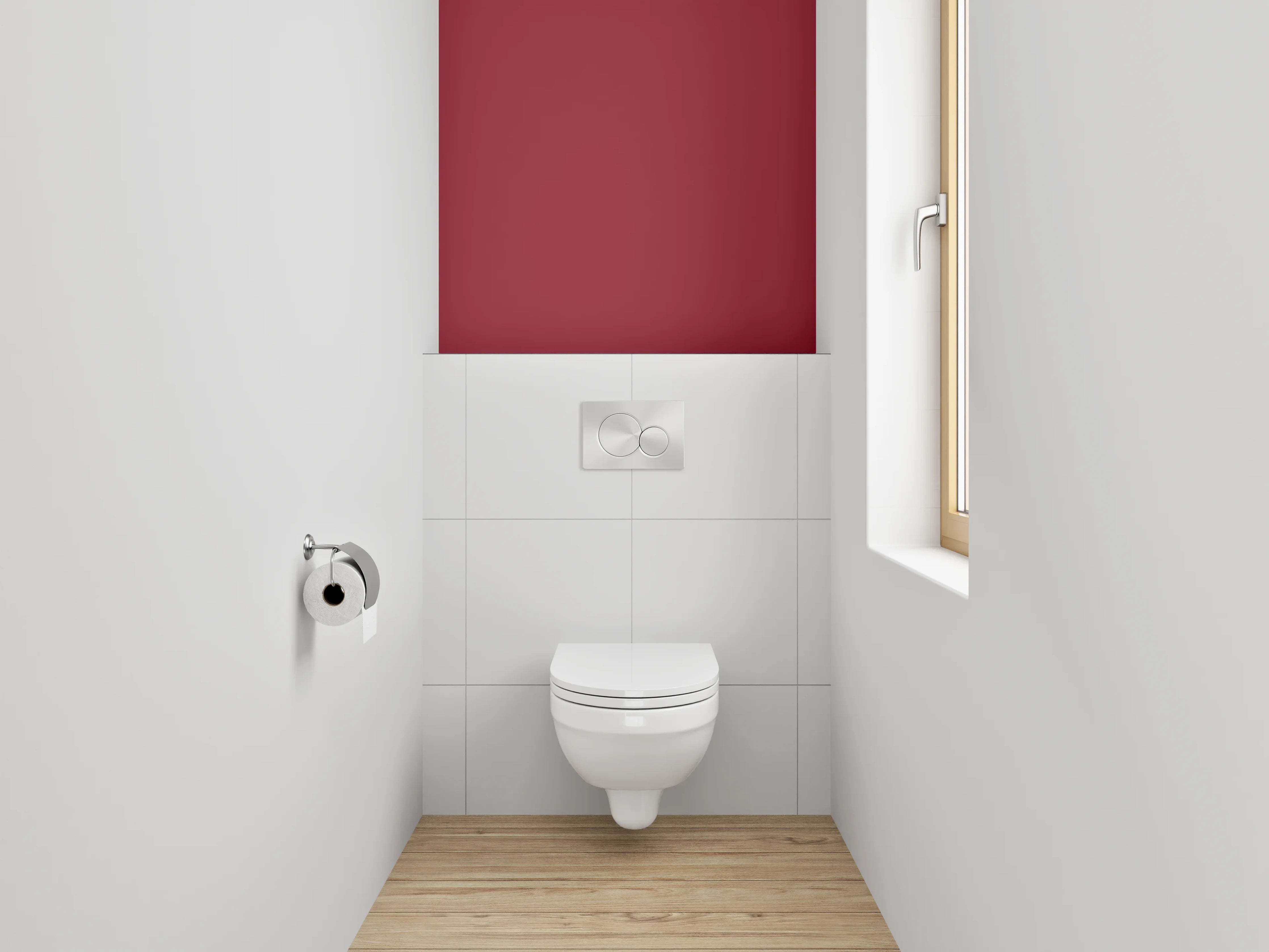 WC-Rückwand - RAL 3003 Rubinrot