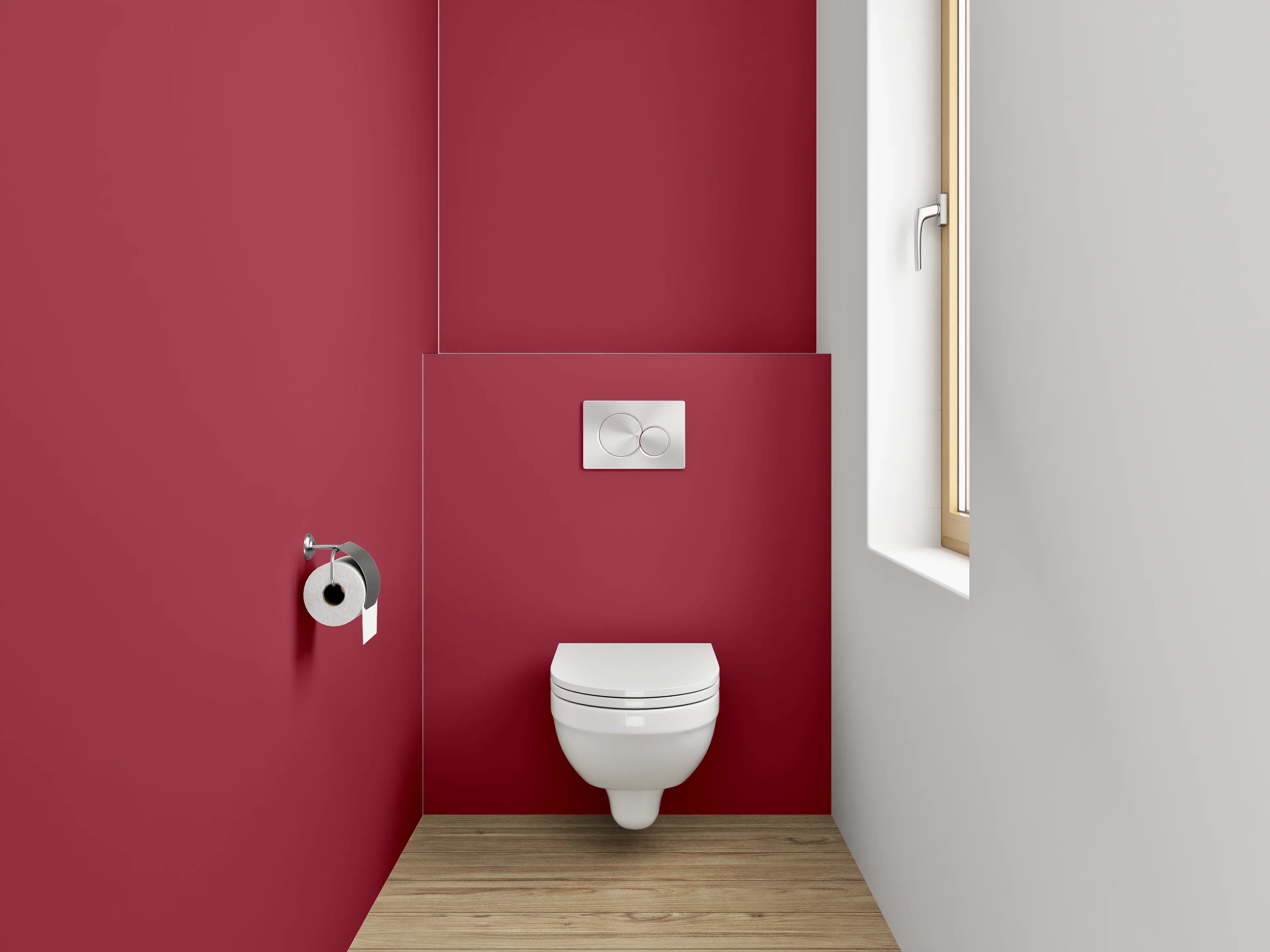 WC-Rückwand - RAL 3003 Rubinrot