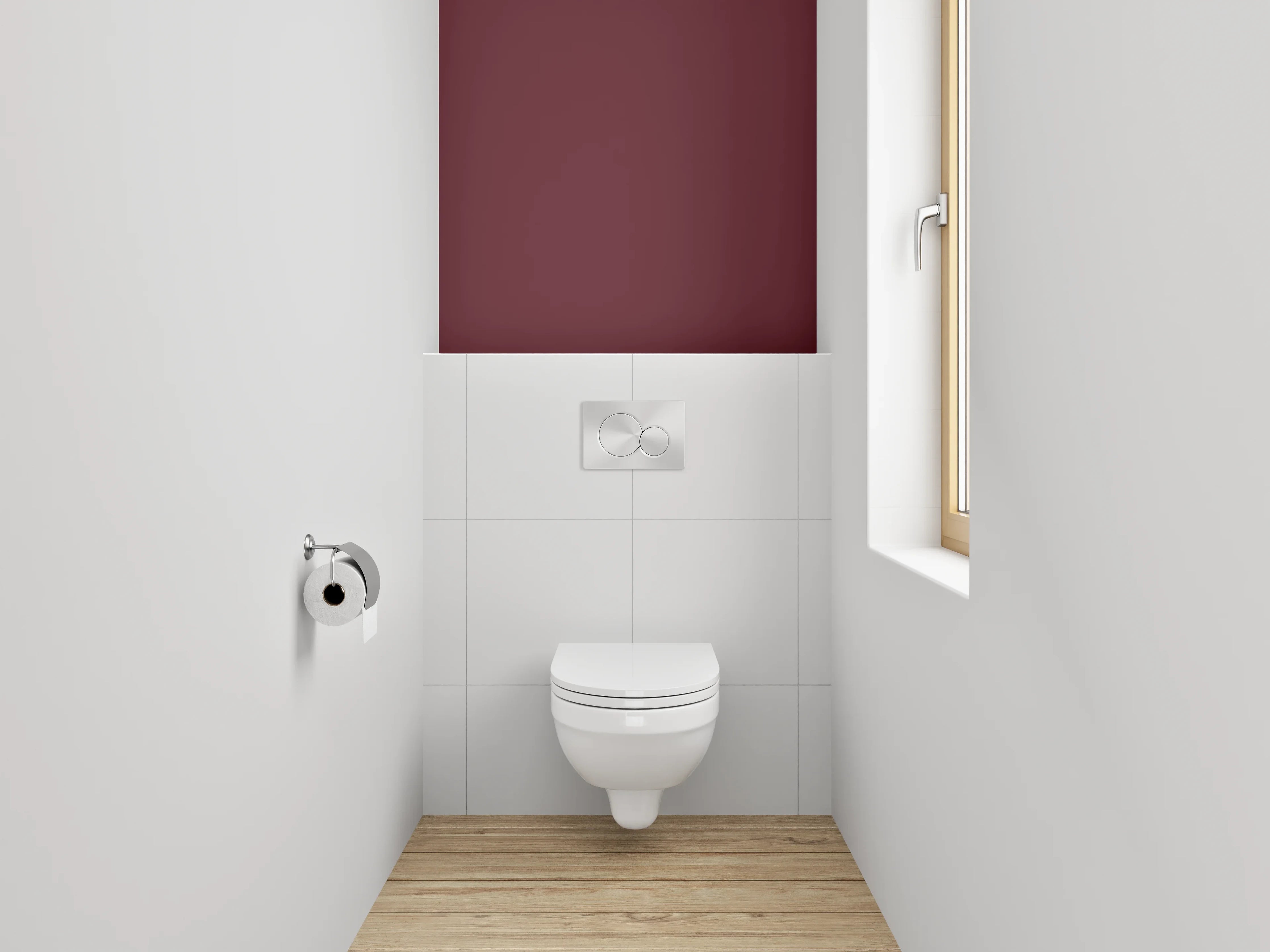 WC-Rückwand - RAL 3005 Weinrot