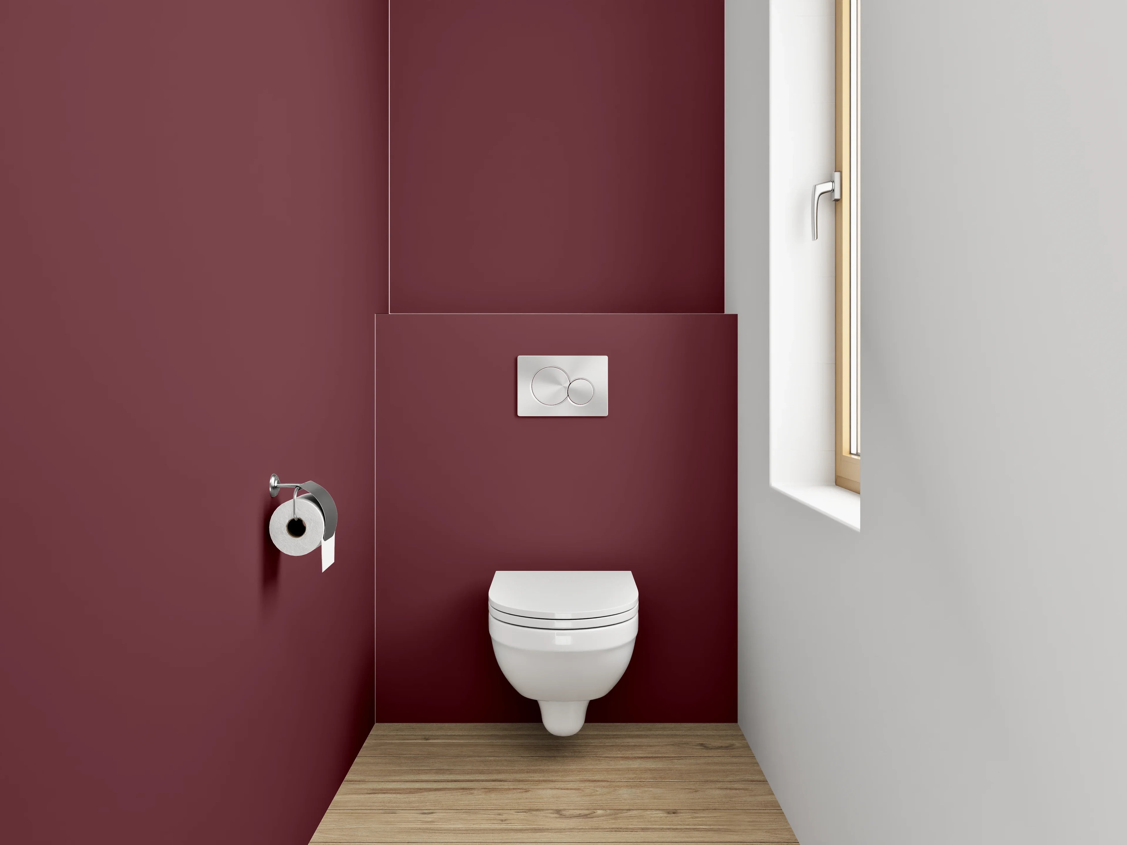 WC-Rückwand - RAL 3005 Weinrot