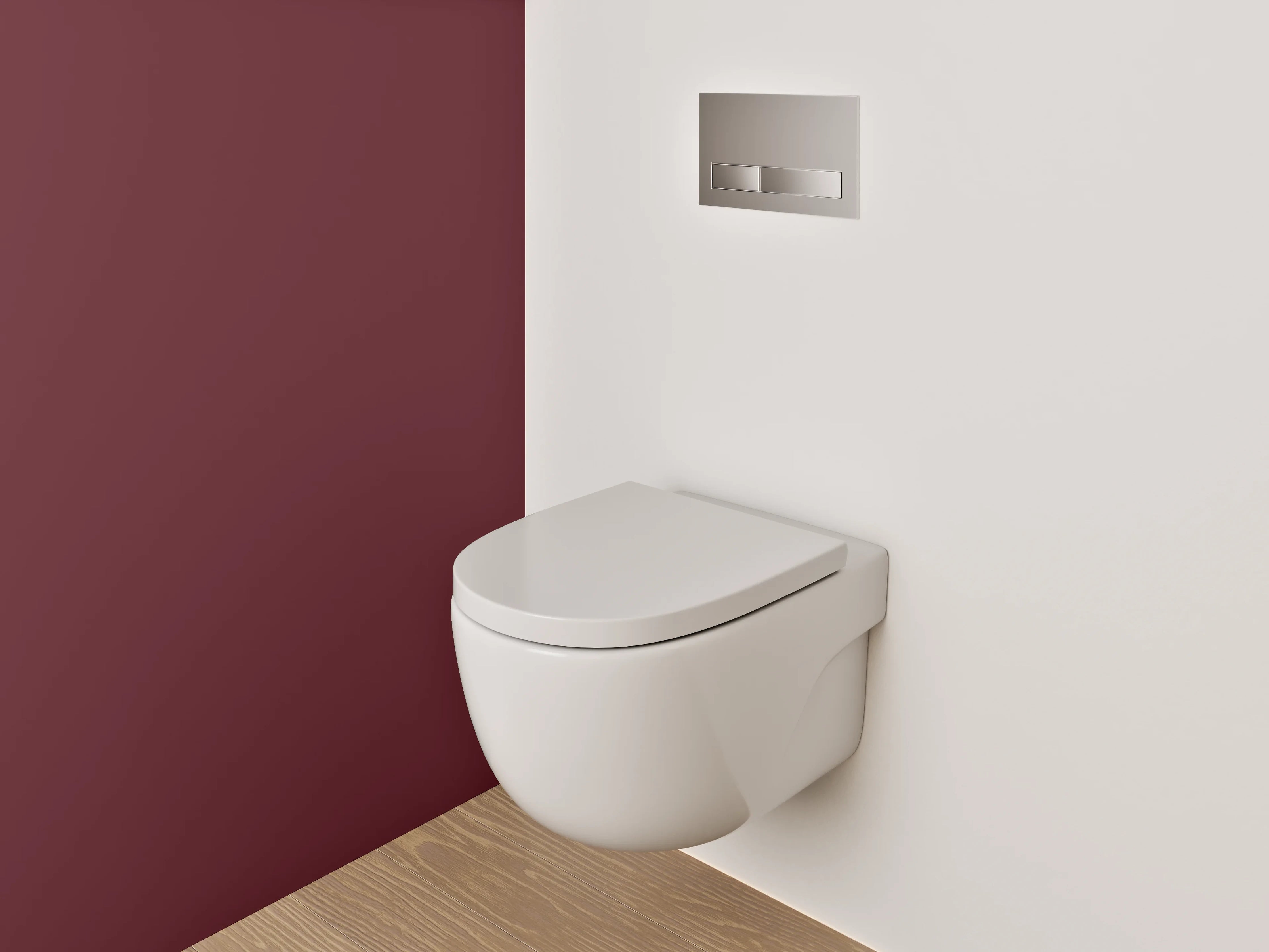 WC-Rückwand - RAL 3005 Weinrot