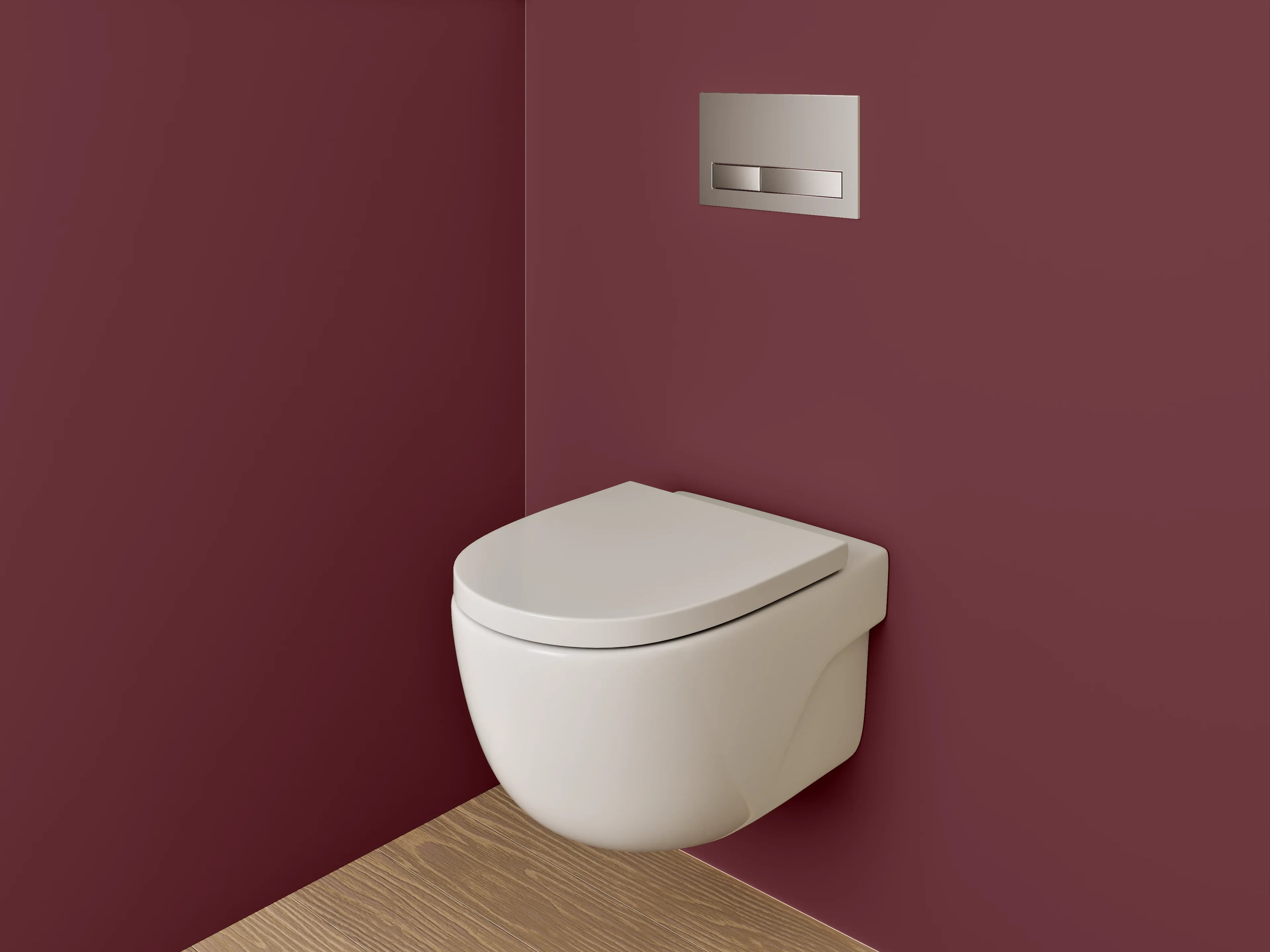 WC-Rückwand - RAL 3005 Weinrot