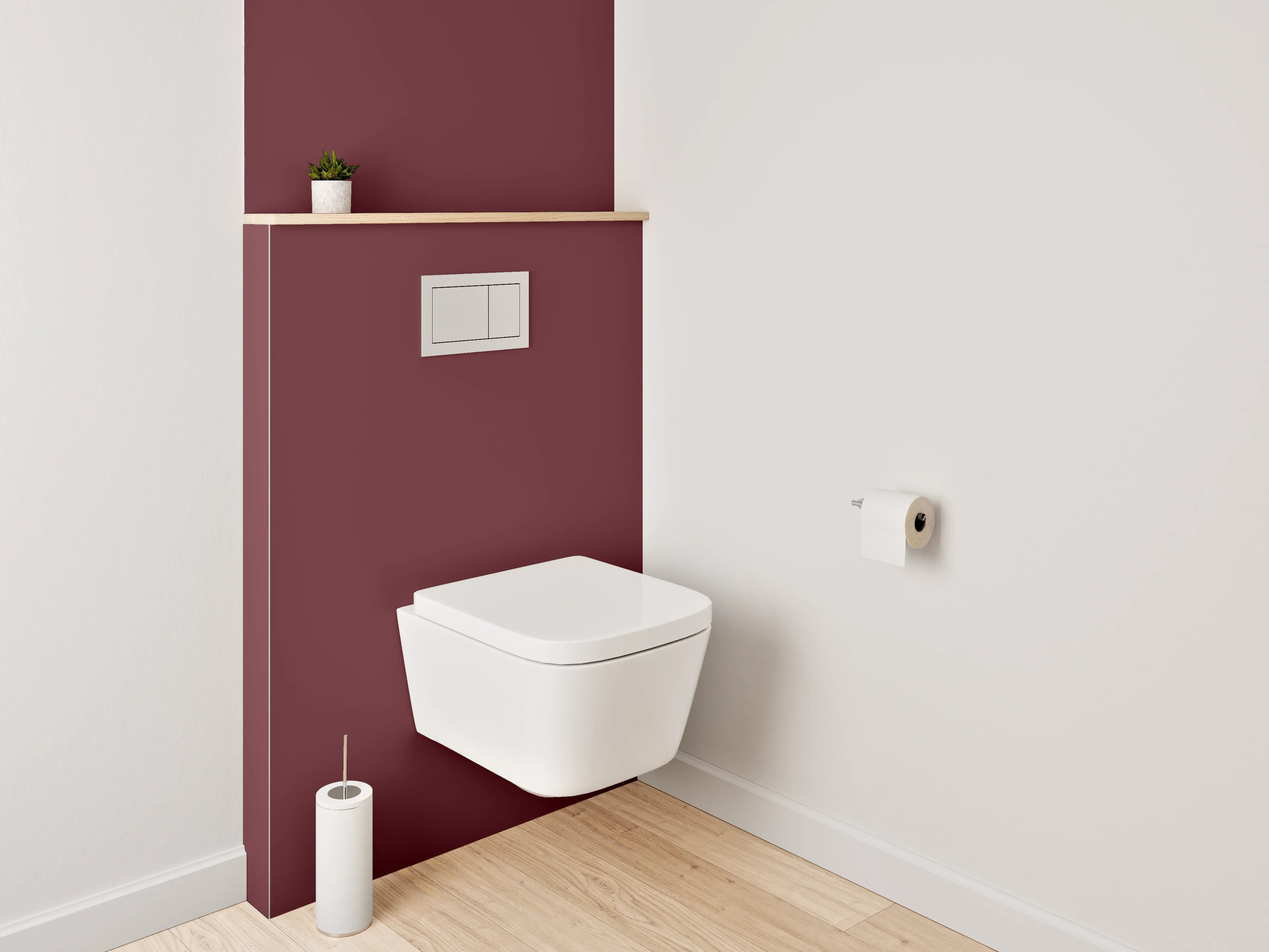 WC-Rückwand - RAL 3005 Weinrot