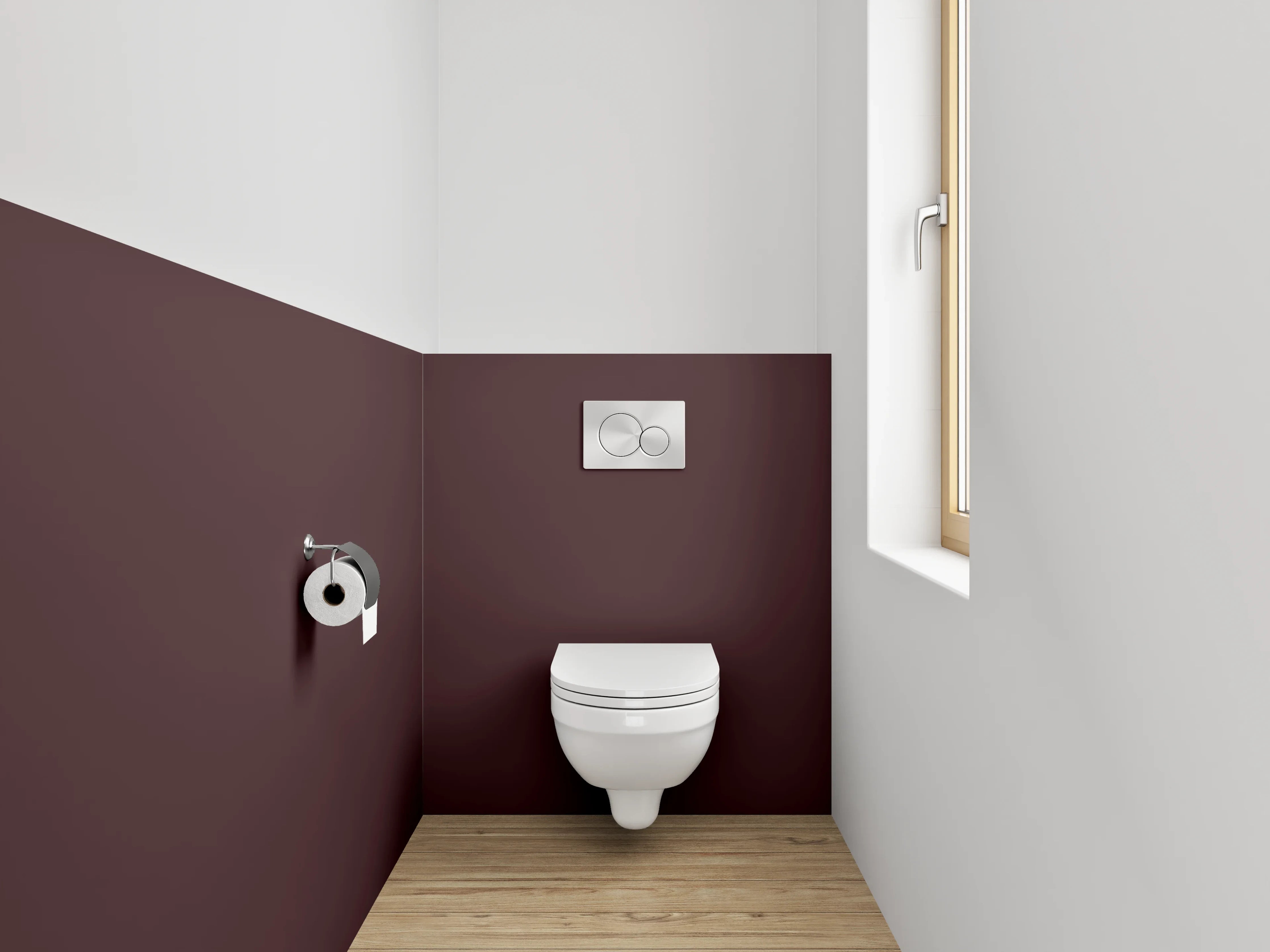 WC-Rückwand - RAL 3007 Schwarzrot