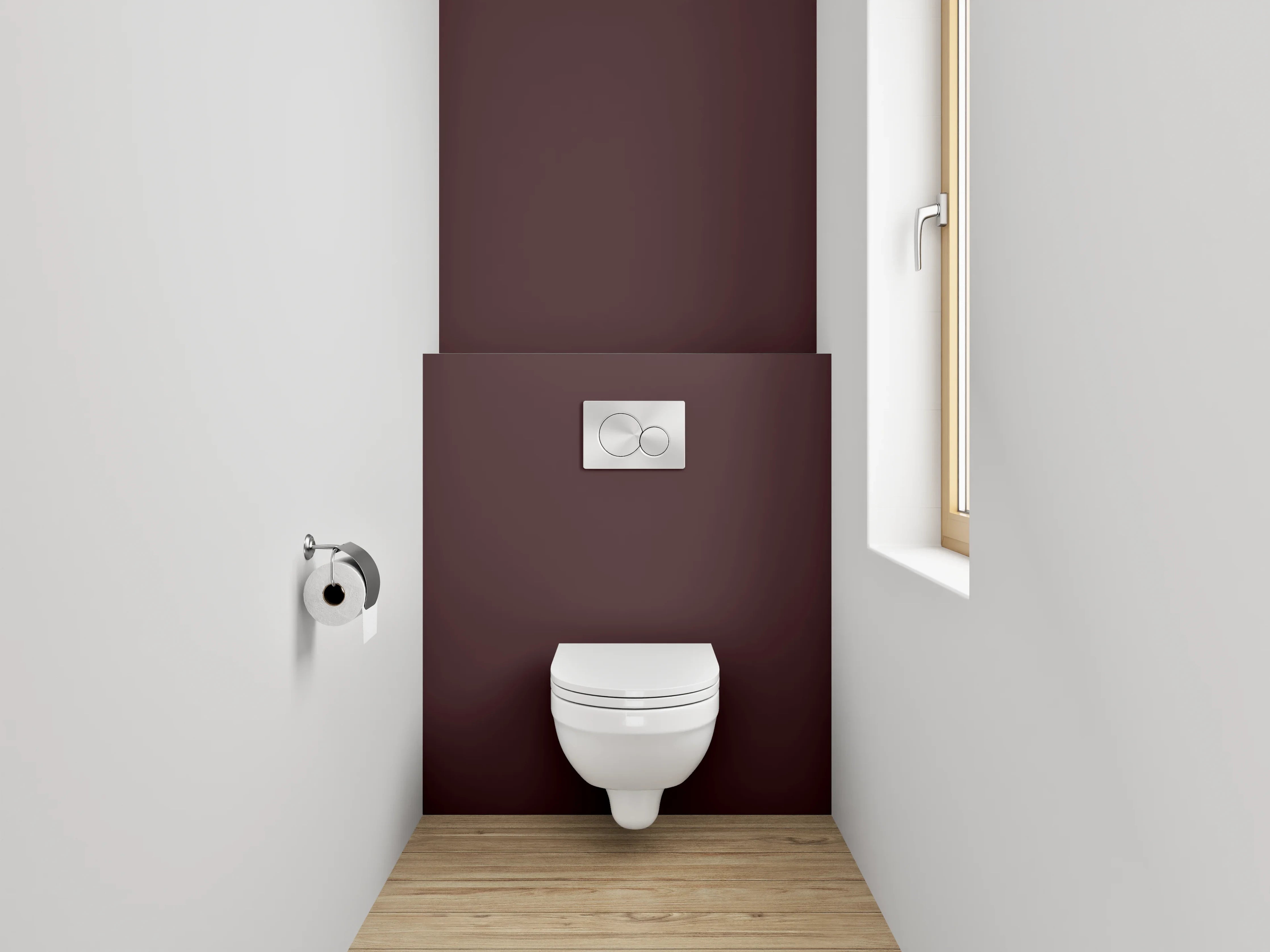 WC-Rückwand - RAL 3007 Schwarzrot