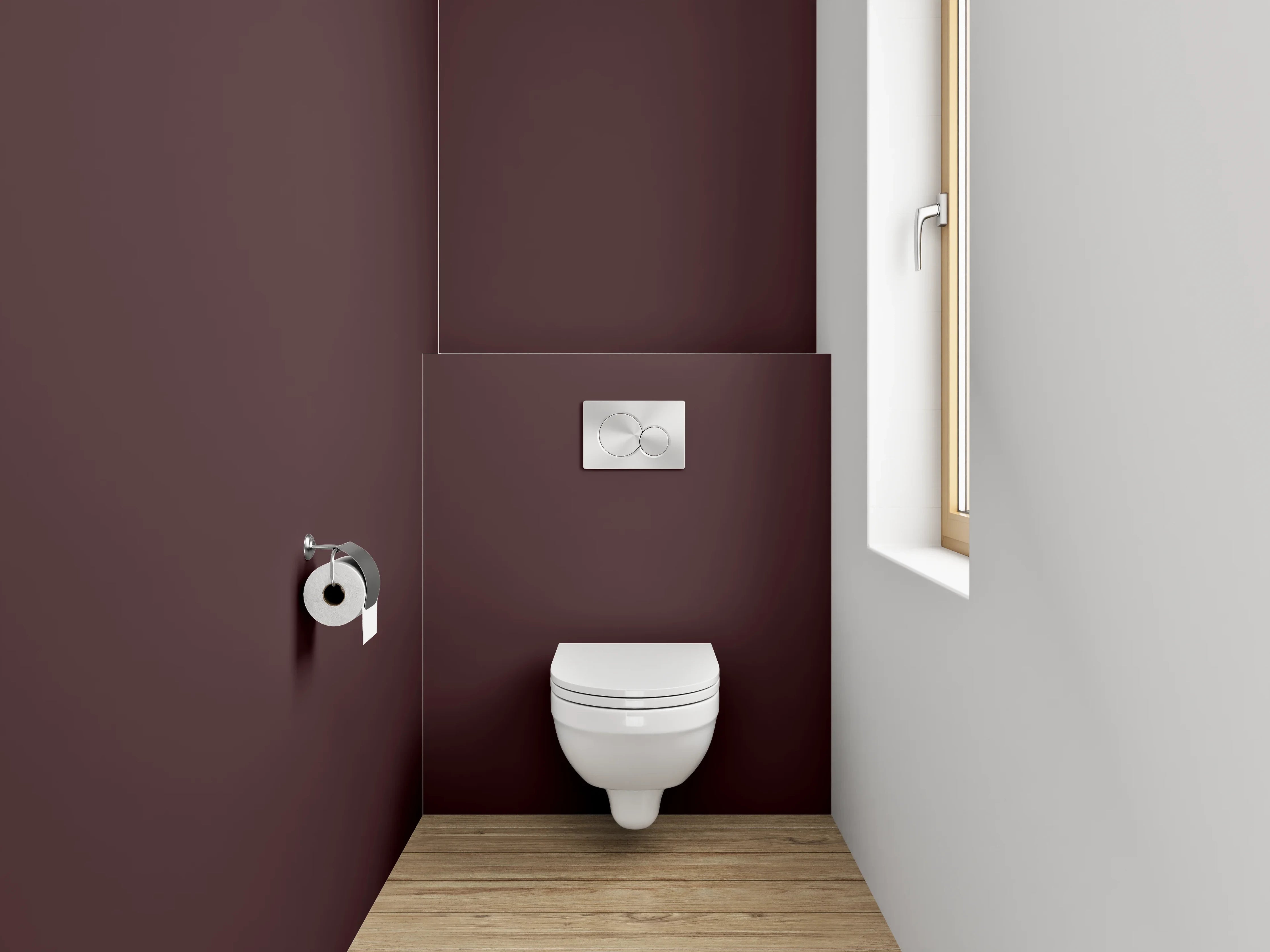 WC-Rückwand - RAL 3007 Schwarzrot