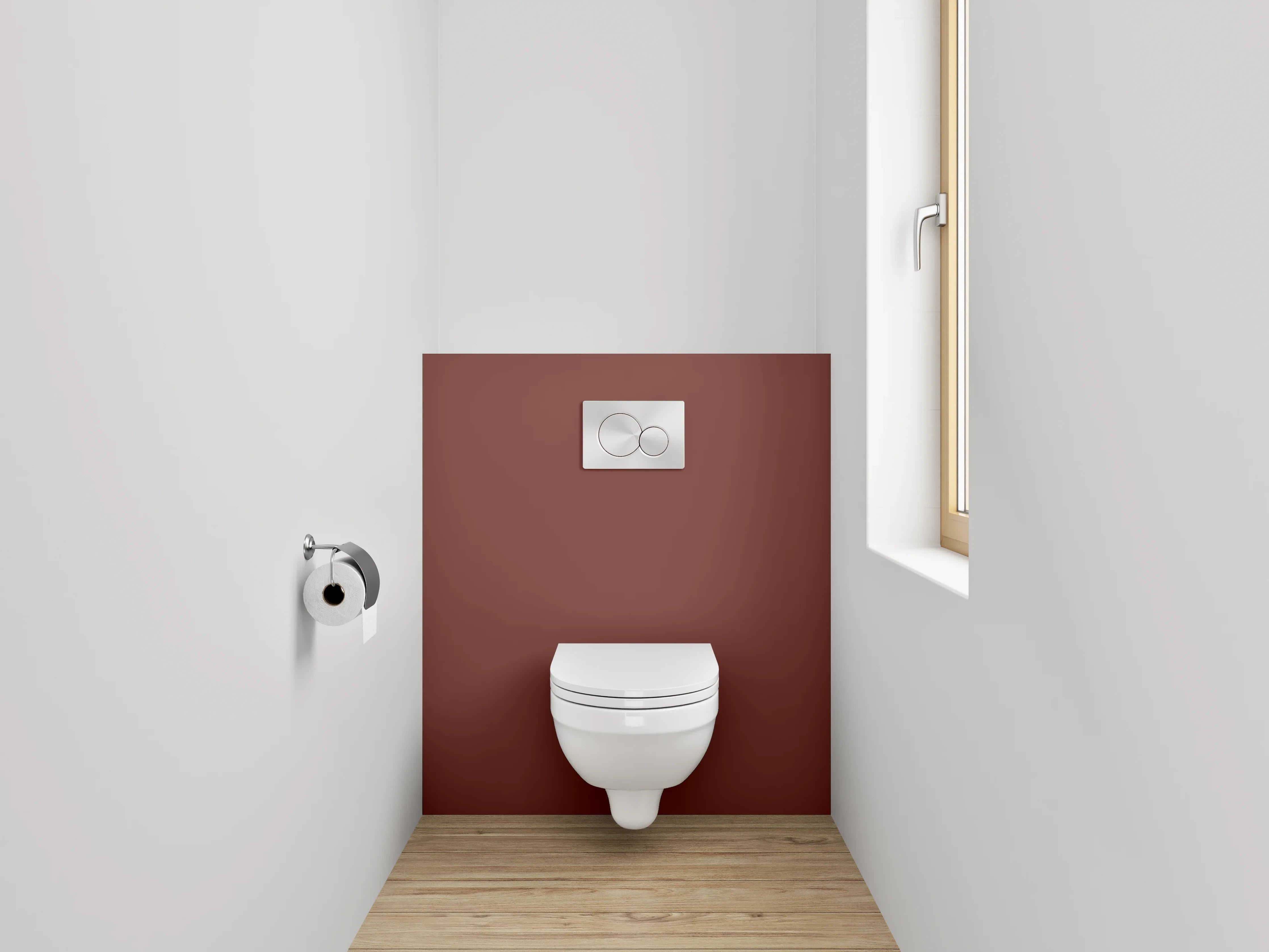 WC-Rückwand - RAL 3009 Oxidrot