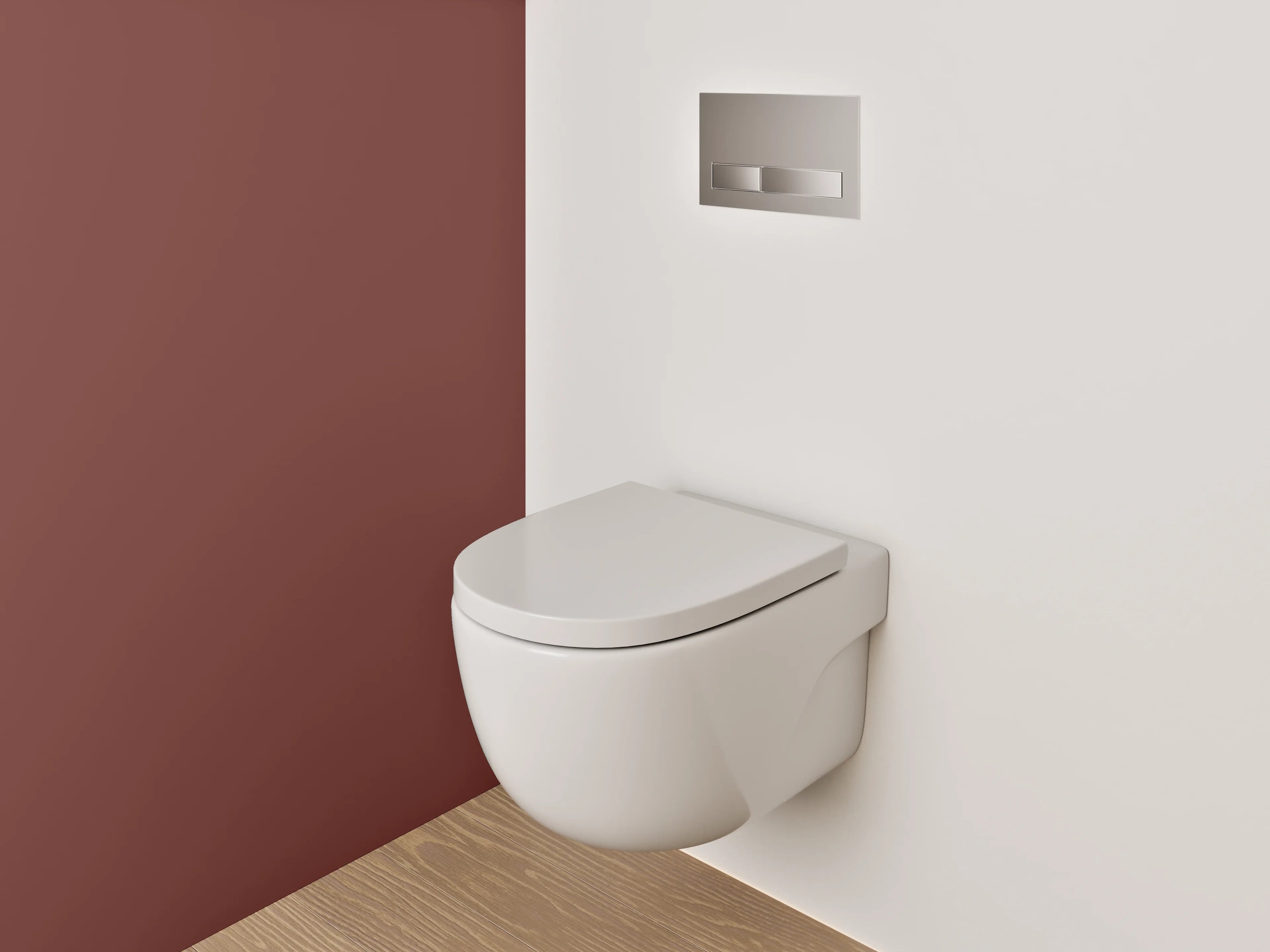 WC-Rückwand - RAL 3009 Oxidrot