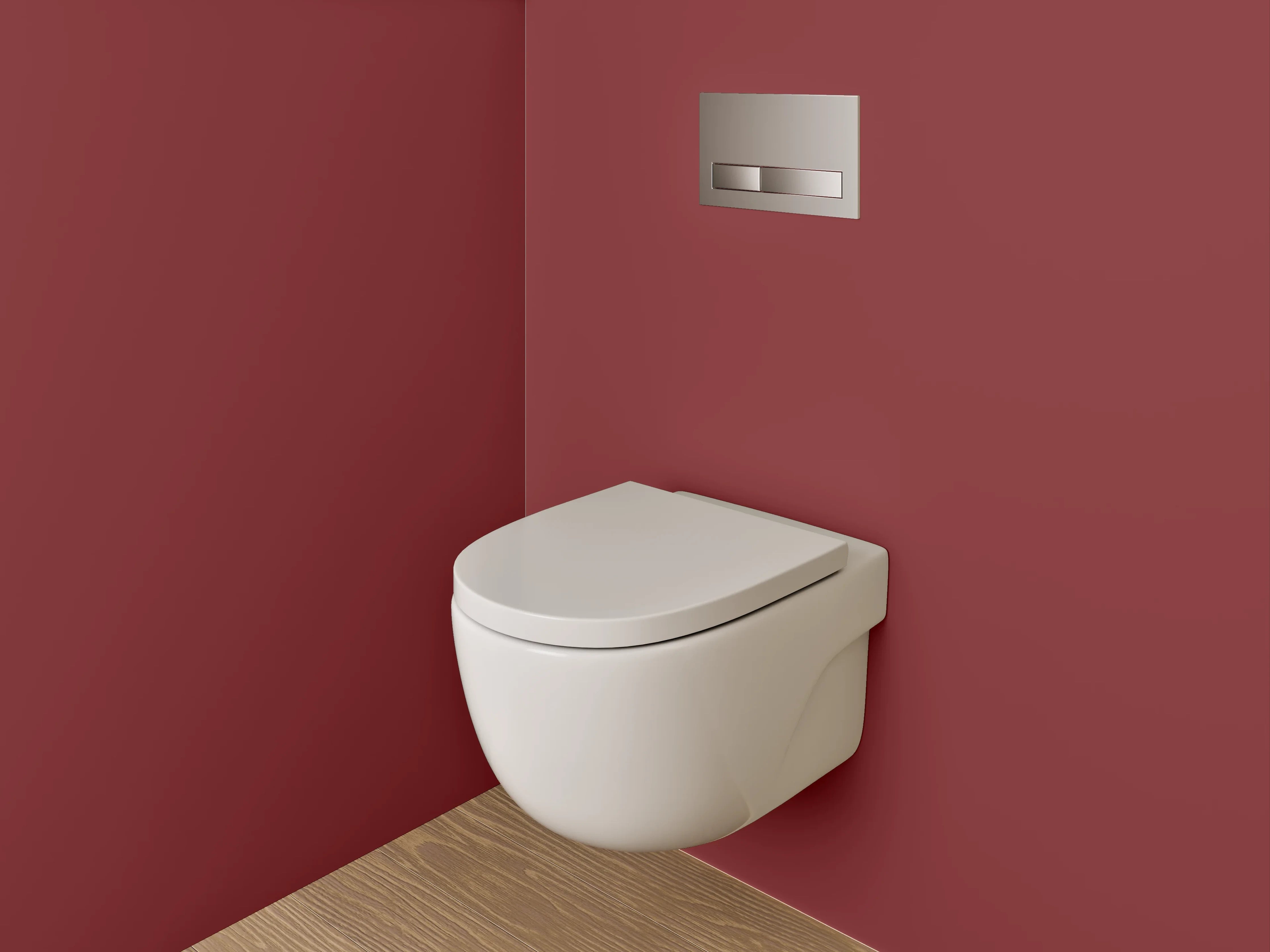 WC-Rückwand - RAL 3011 Braunrot